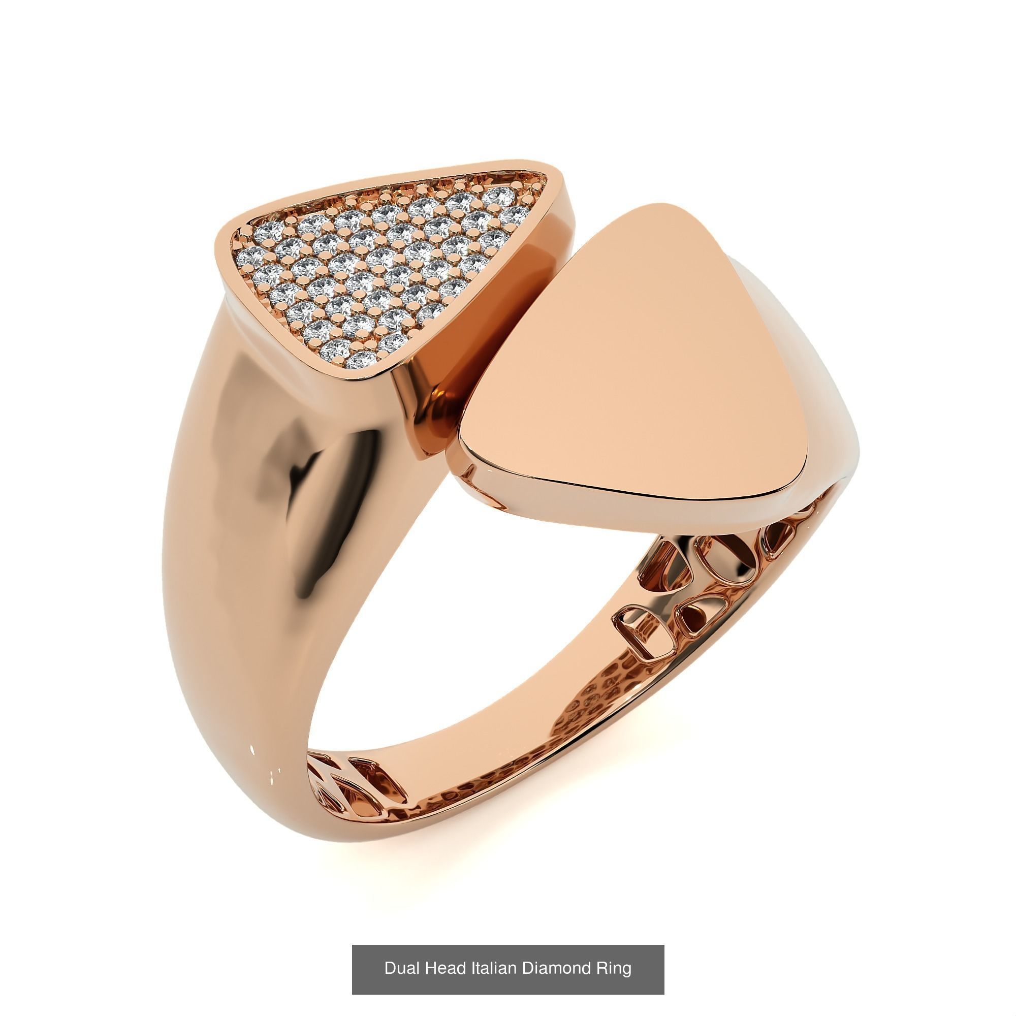 124 Dual Head Italian Diamond Cocktail Ring 3D Model Collection_65