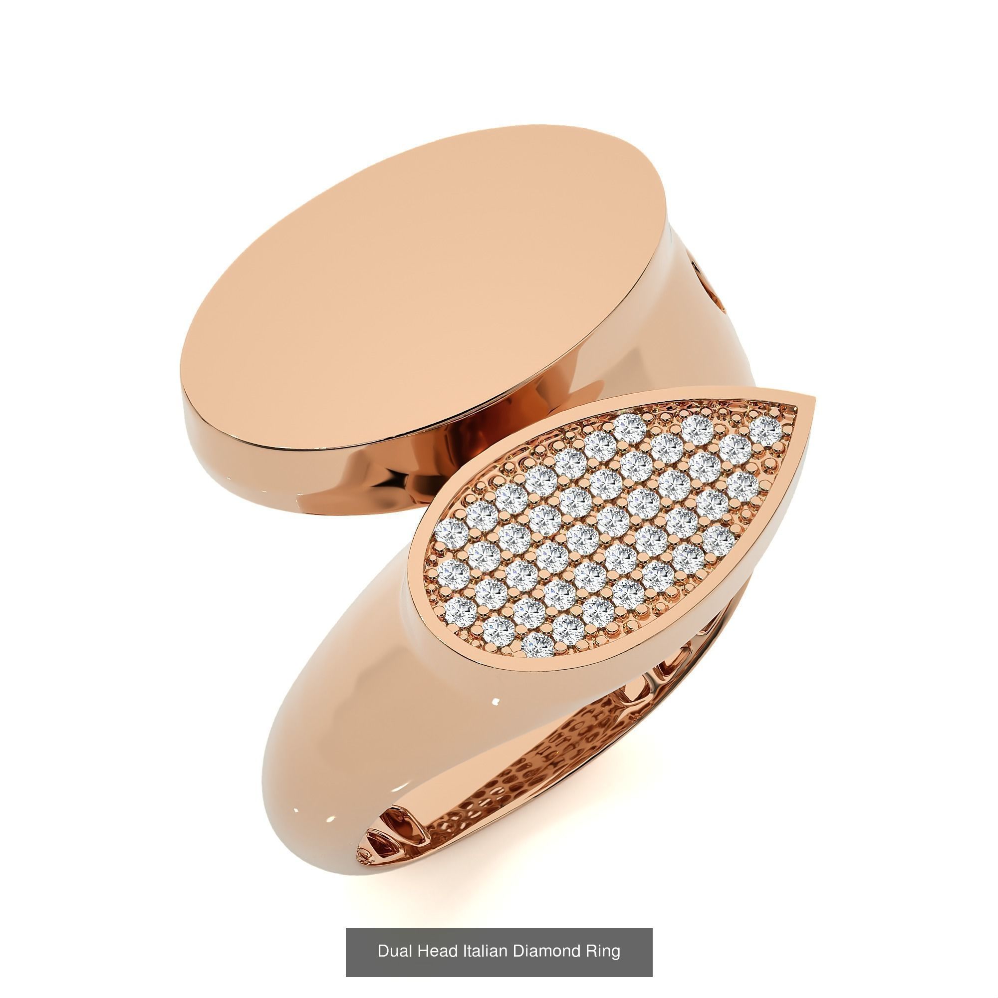 124 Dual Head Italian Diamond Cocktail Ring 3D Model Collection_68