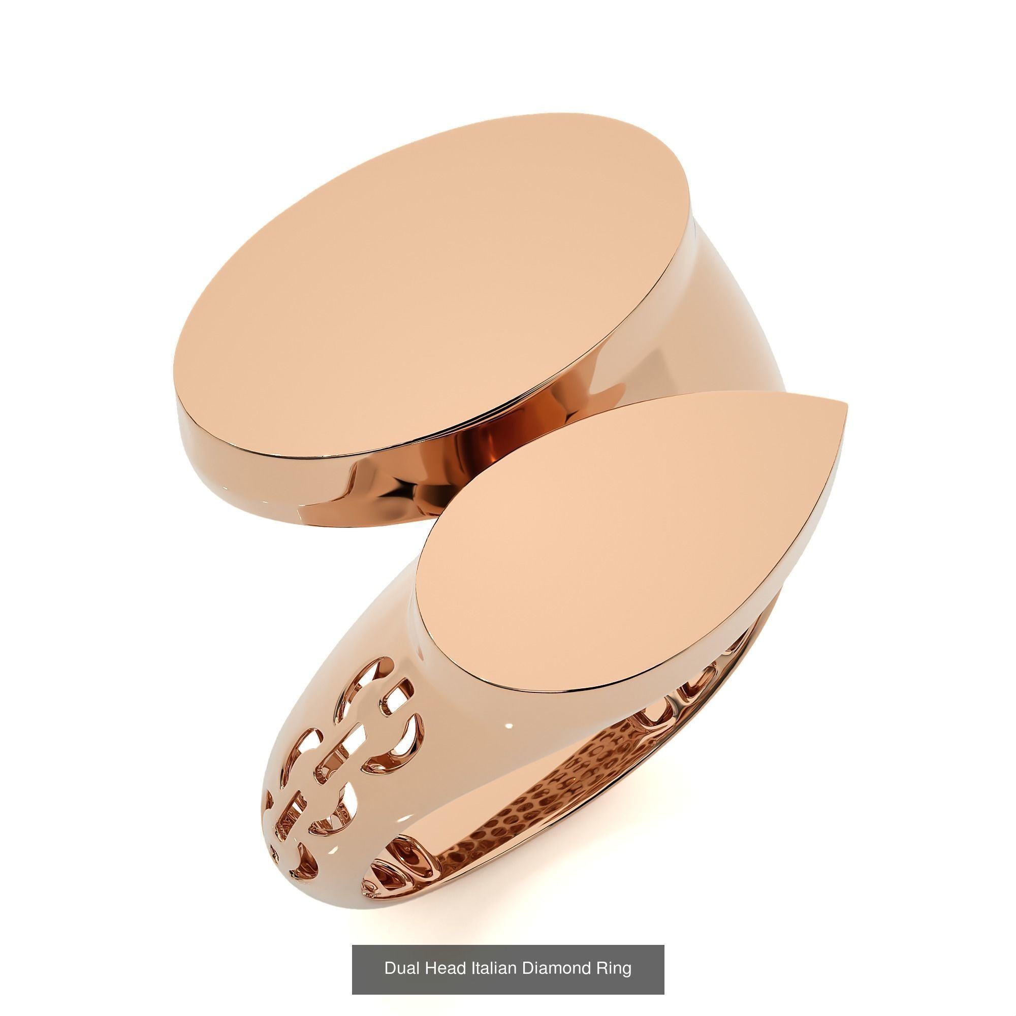 124 Dual Head Italian Diamond Cocktail Ring 3D Model Collection_74