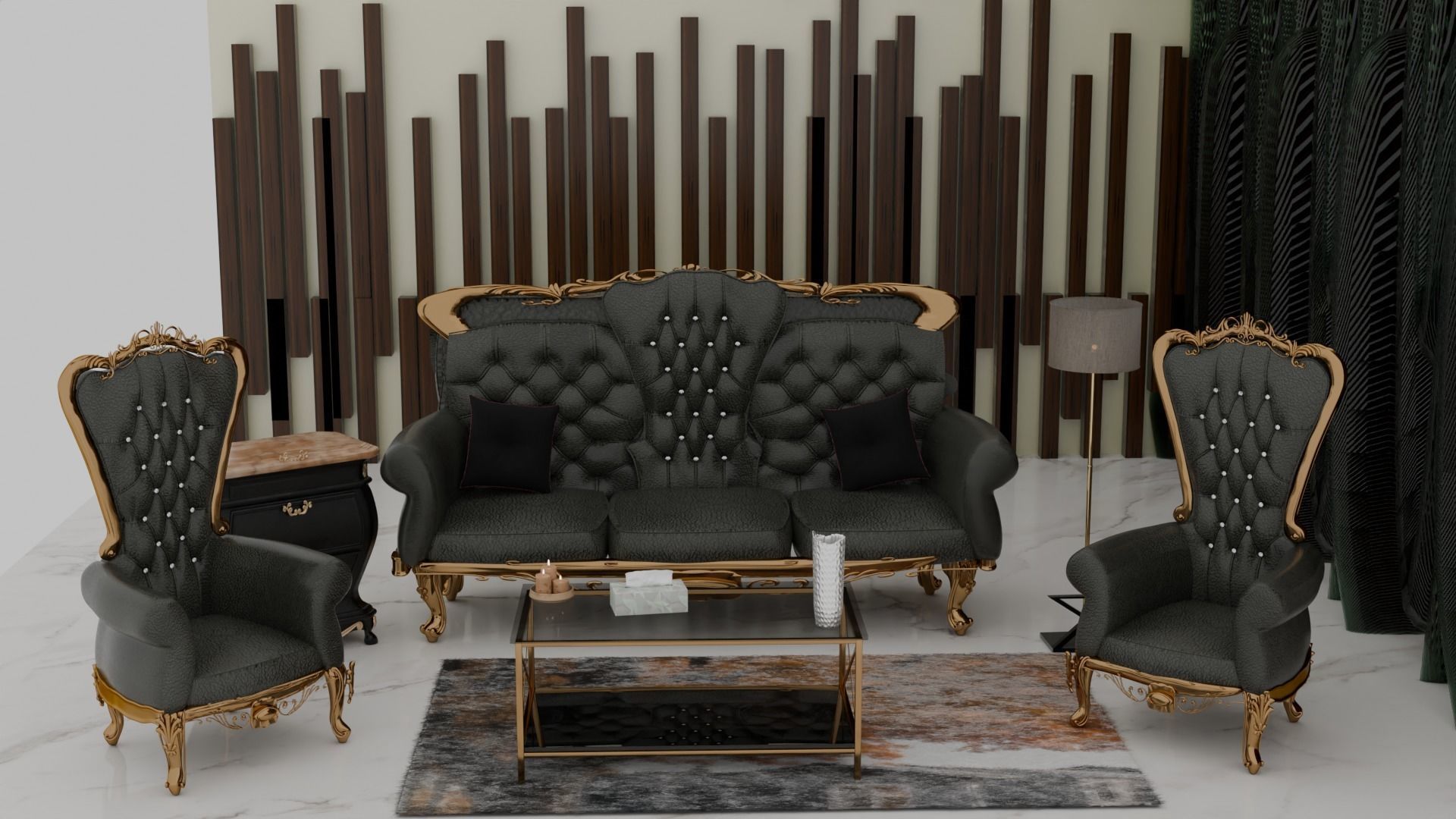 classic sofa design 3D model_1