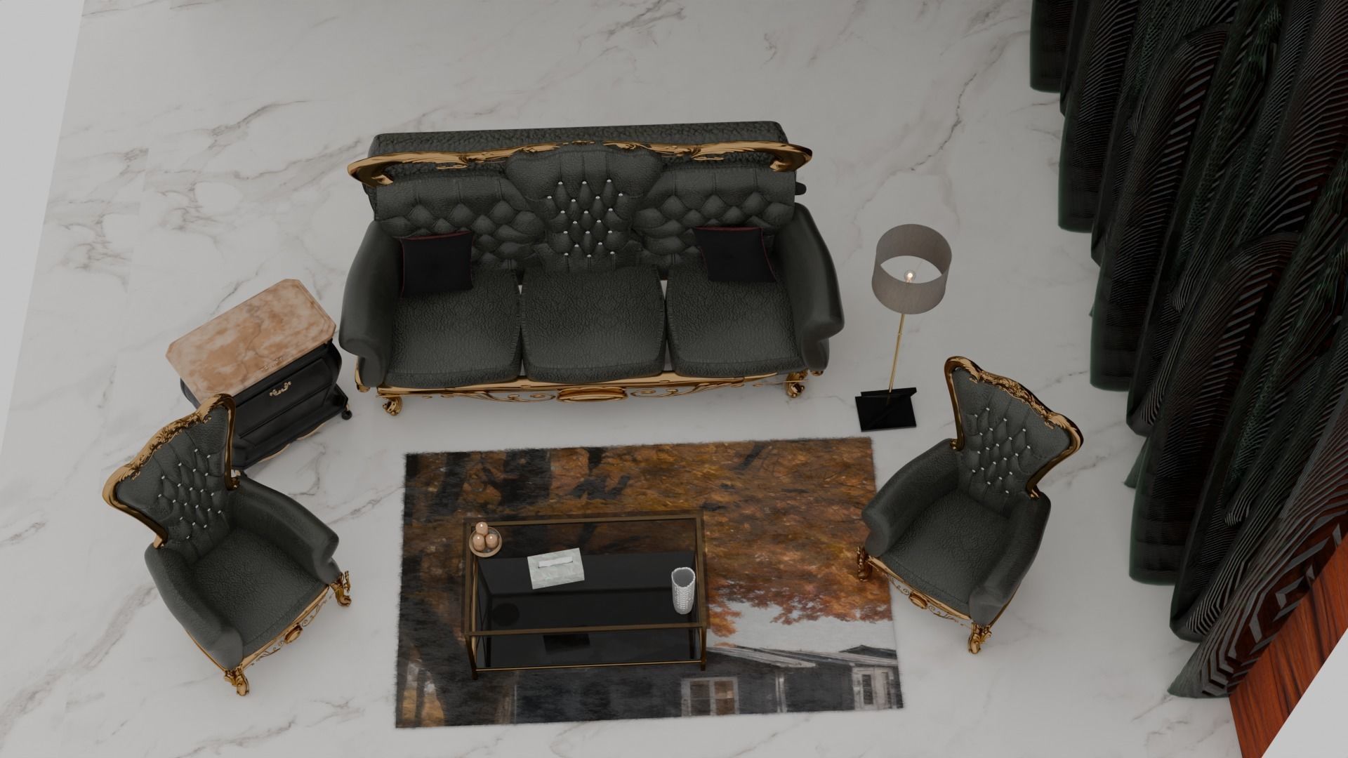 classic sofa design 3D model_3