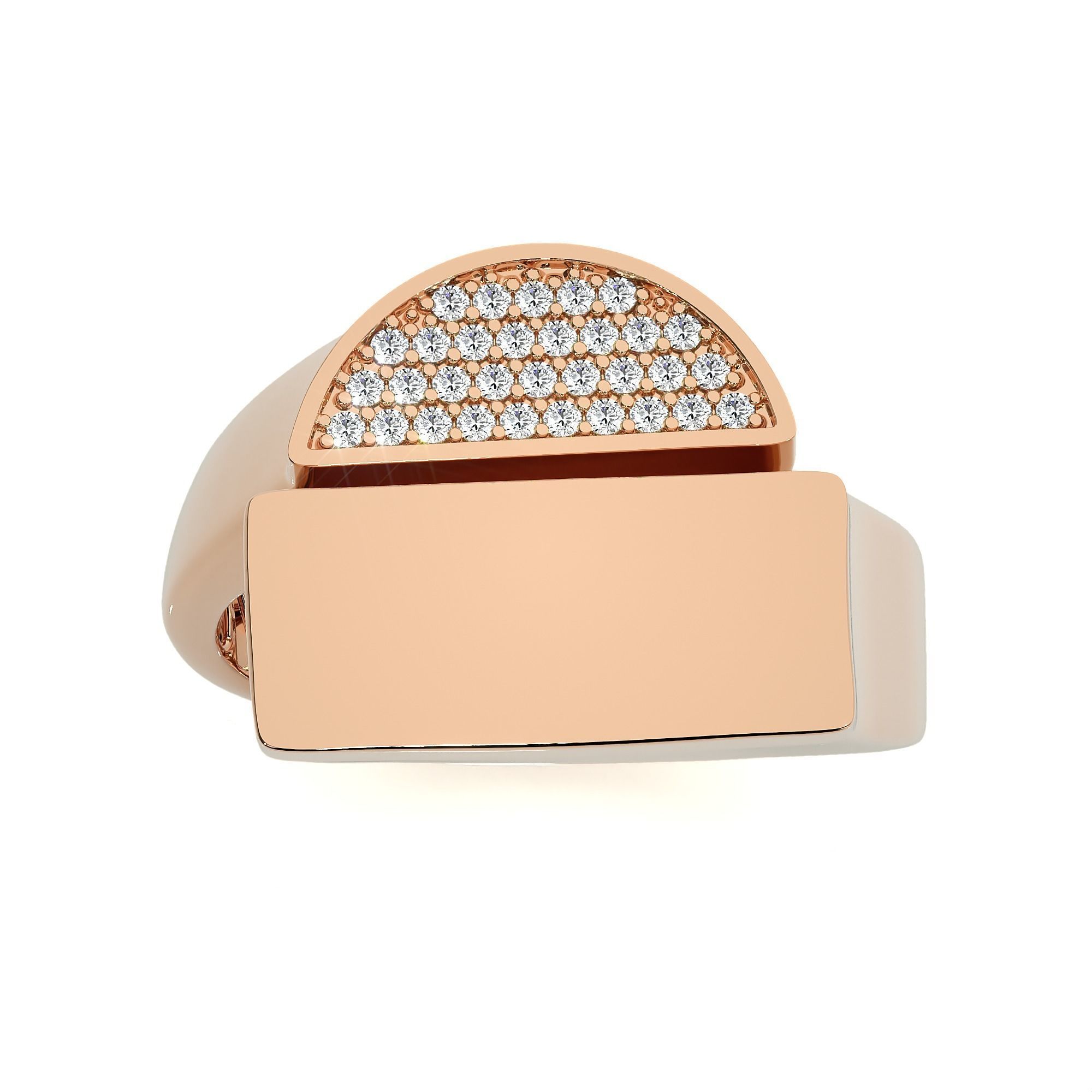 124 Dual Head Italian Diamond Cocktail Ring 3D print model_12