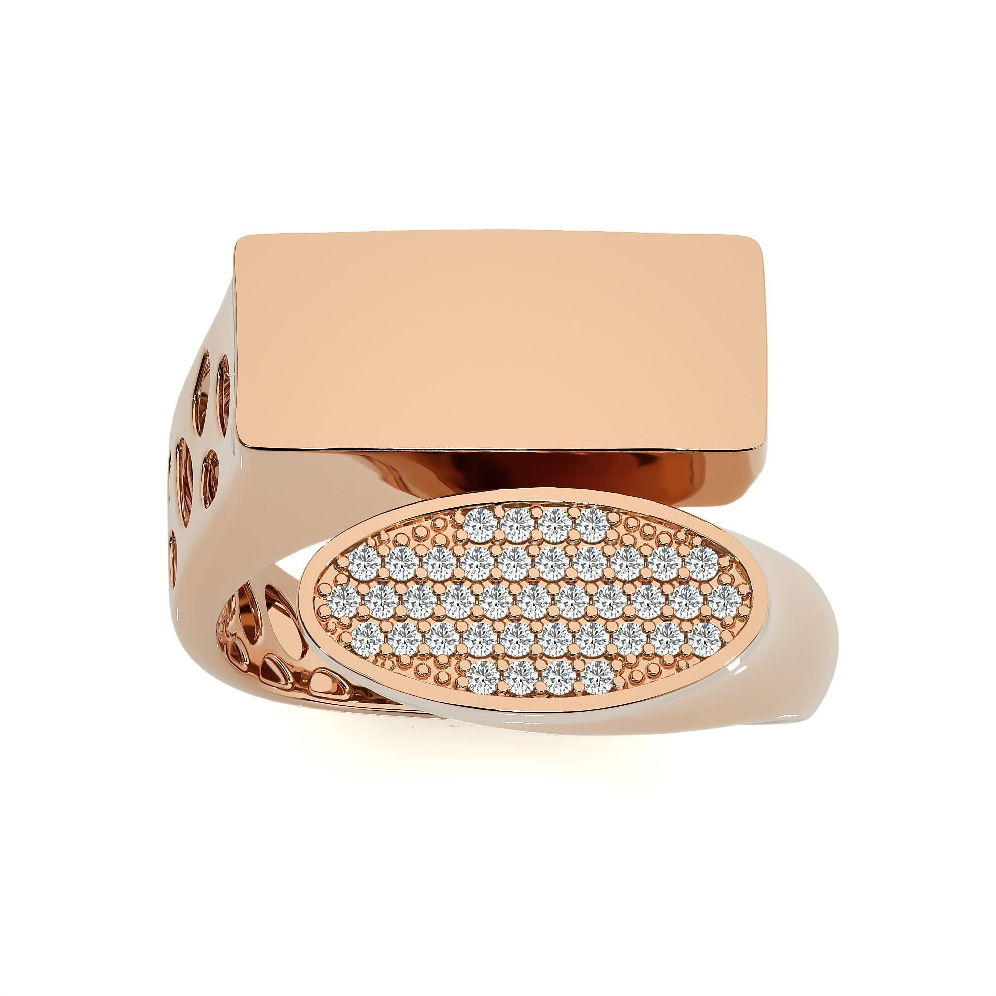 124 Dual Head Italian Diamond Cocktail Ring 3D print model_75