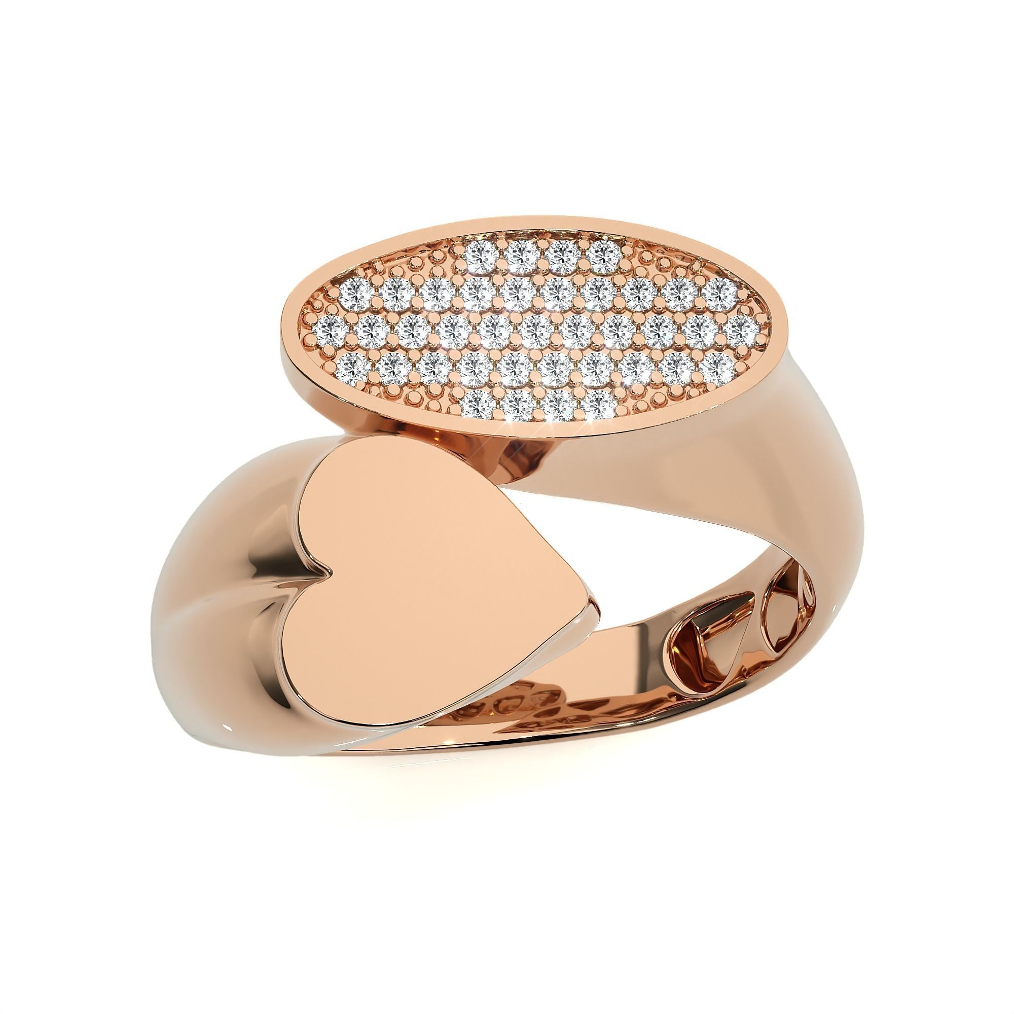 124 Dual Head Italian Diamond Cocktail Ring 3D print model_64