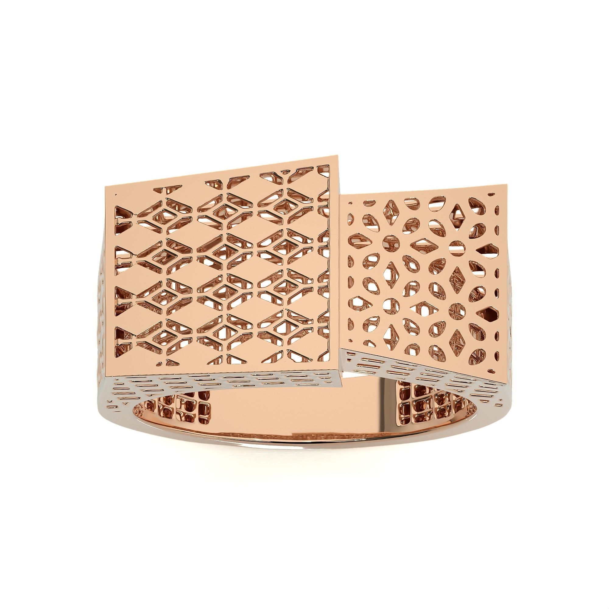 124 Dual Head Italian Diamond Cocktail Ring 3D print model_25