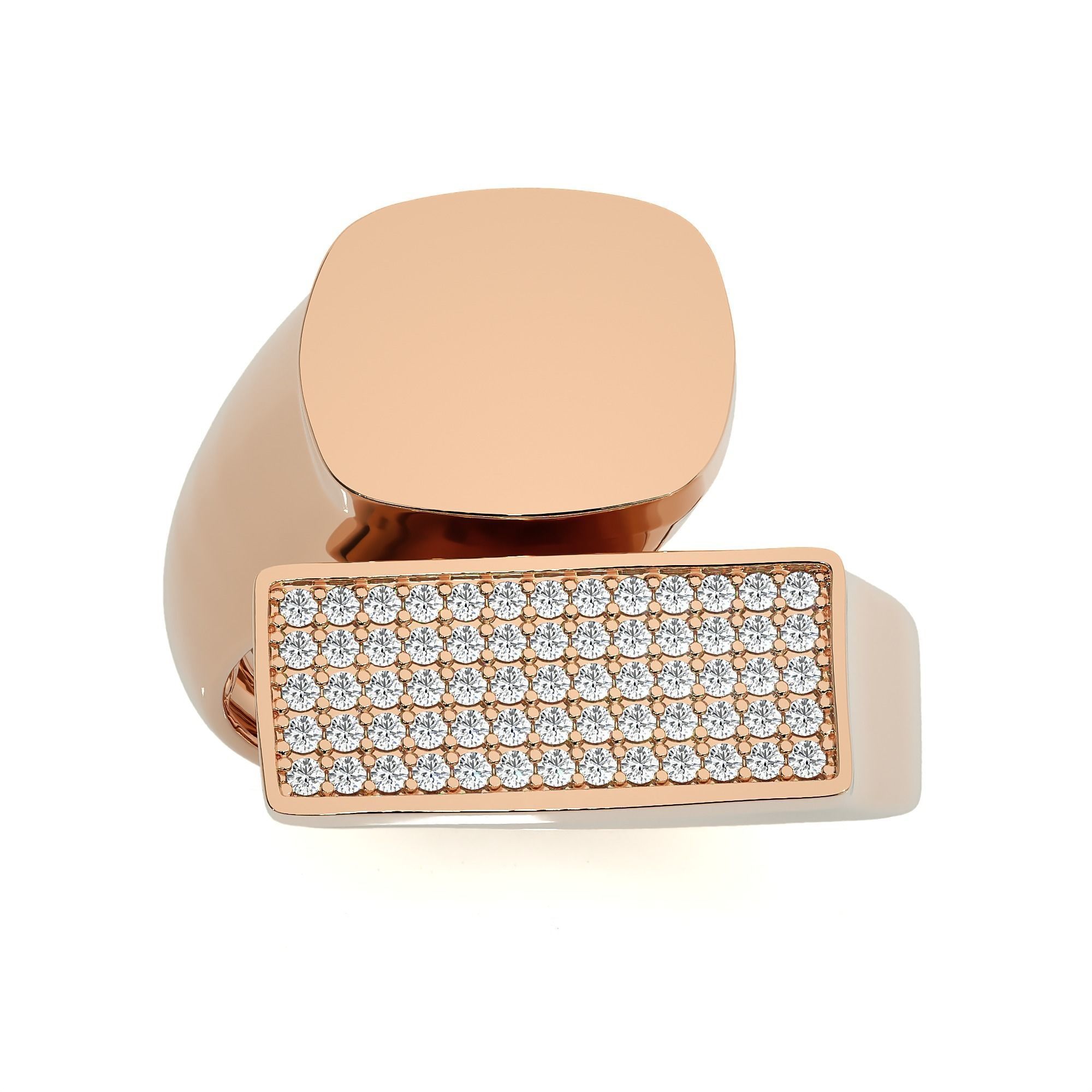 124 Dual Head Italian Diamond Cocktail Ring 3D print model_11