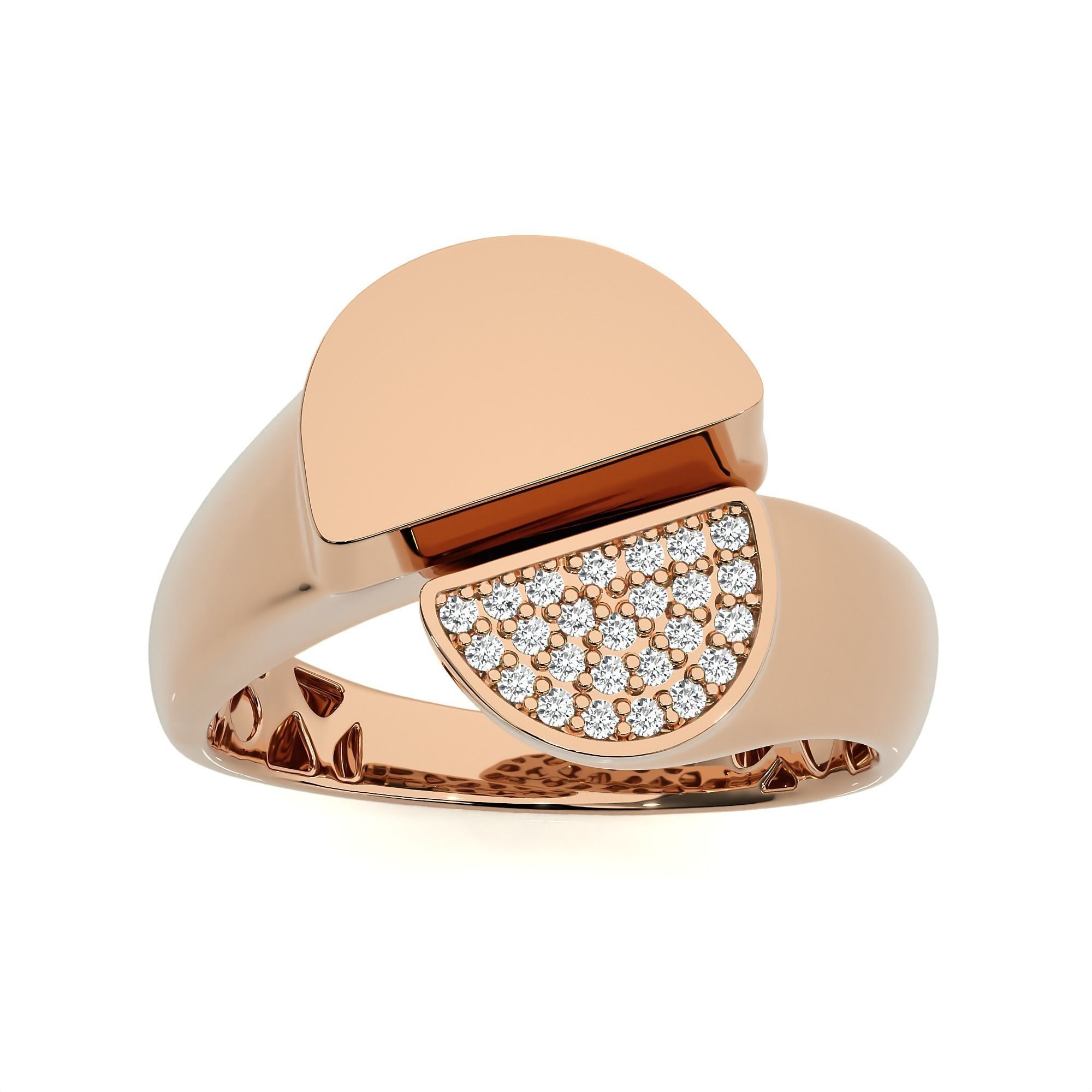 124 Dual Head Italian Diamond Cocktail Ring 3D print model_42