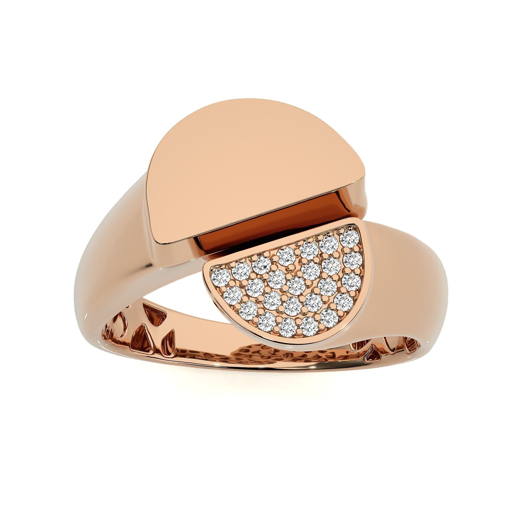 124 Dual Head Italian Diamond Cocktail Ring 3D print model_32