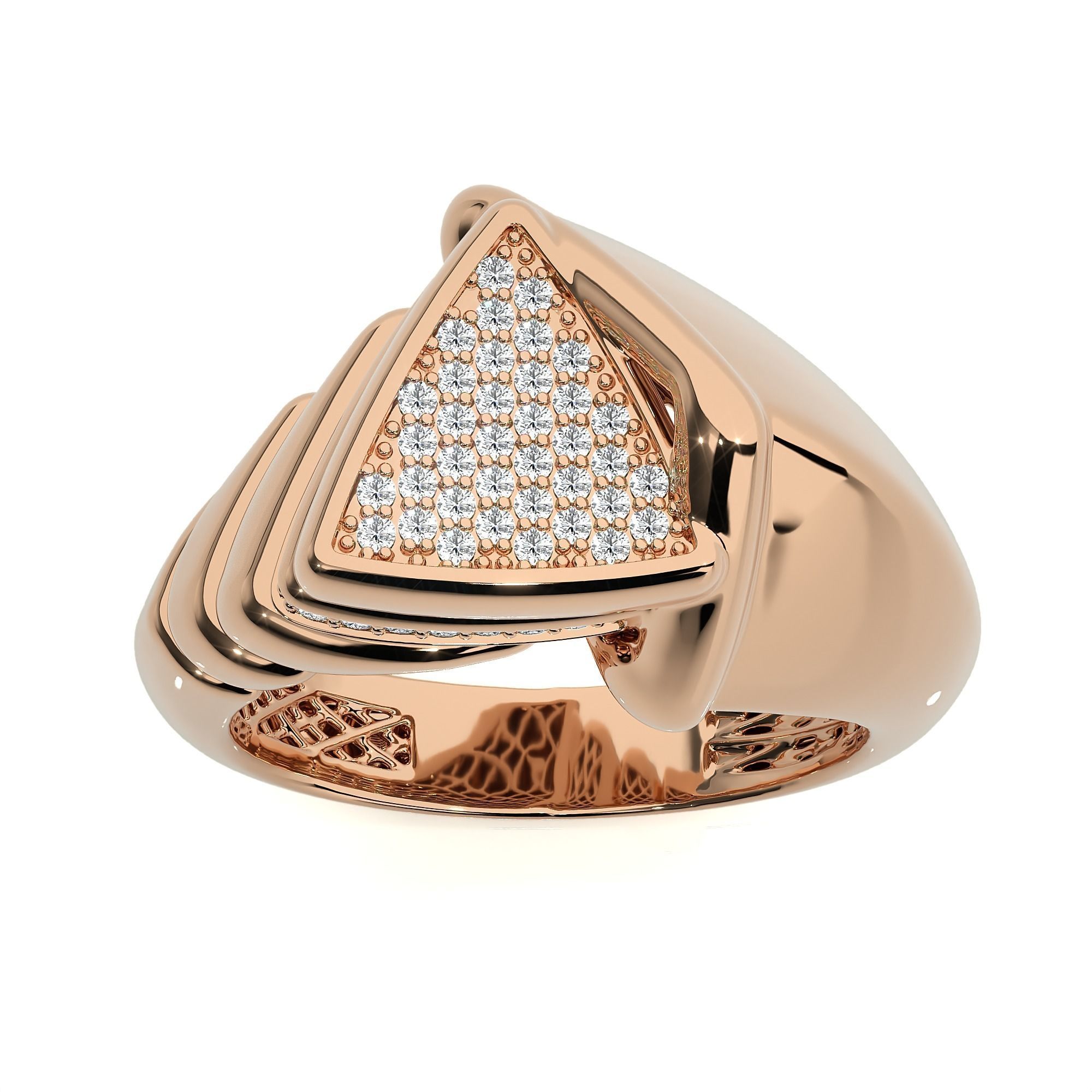 124 Dual Head Italian Diamond Cocktail Ring 3D print model_37