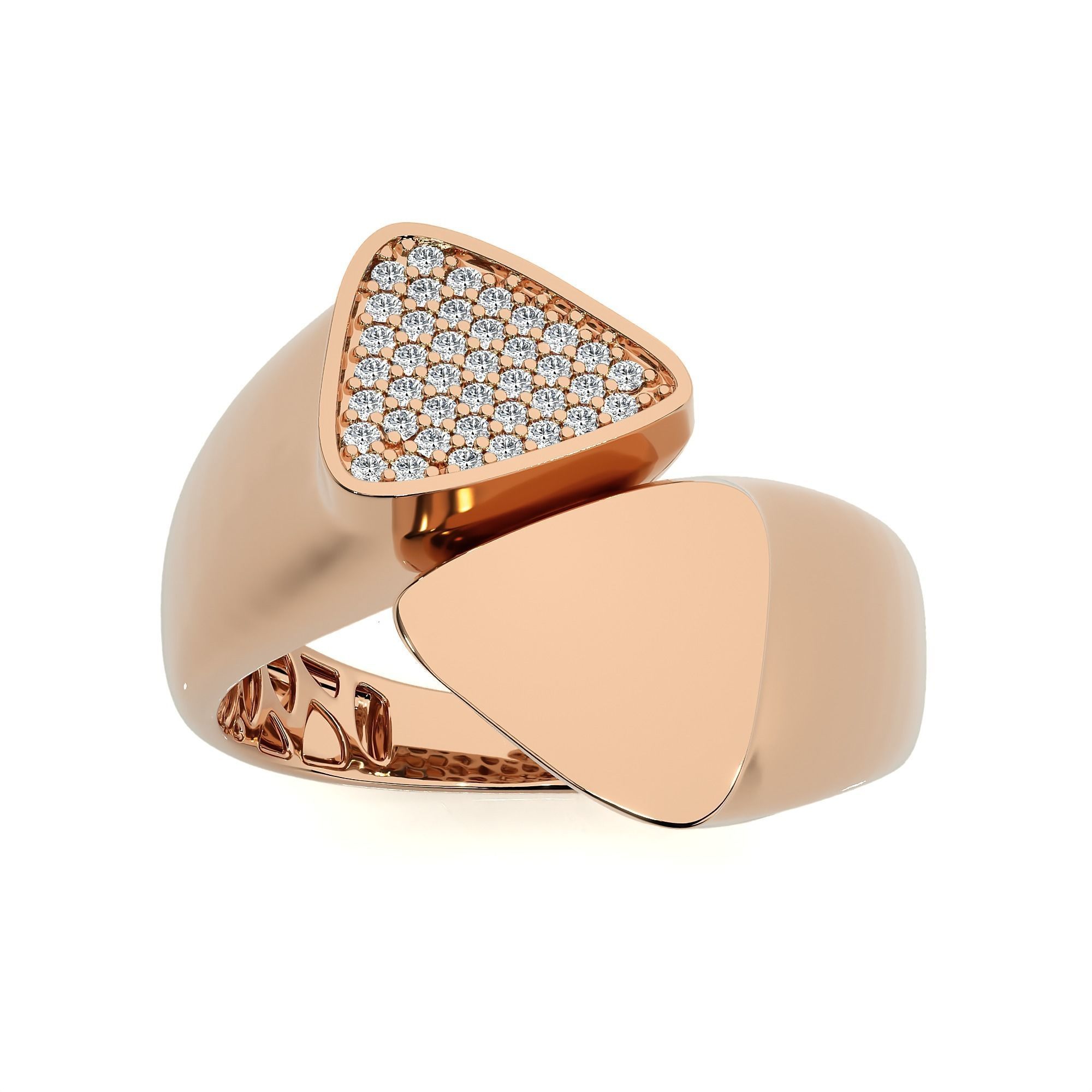 124 Dual Head Italian Diamond Cocktail Ring 3D print model_40