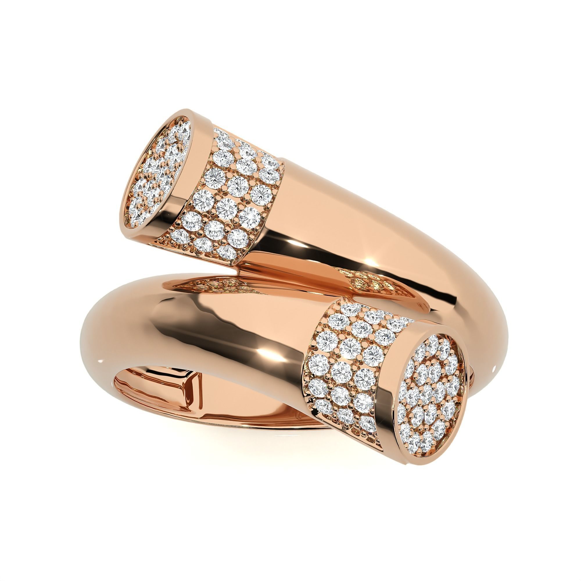 124 Dual Head Italian Diamond Cocktail Ring 3D print model_89