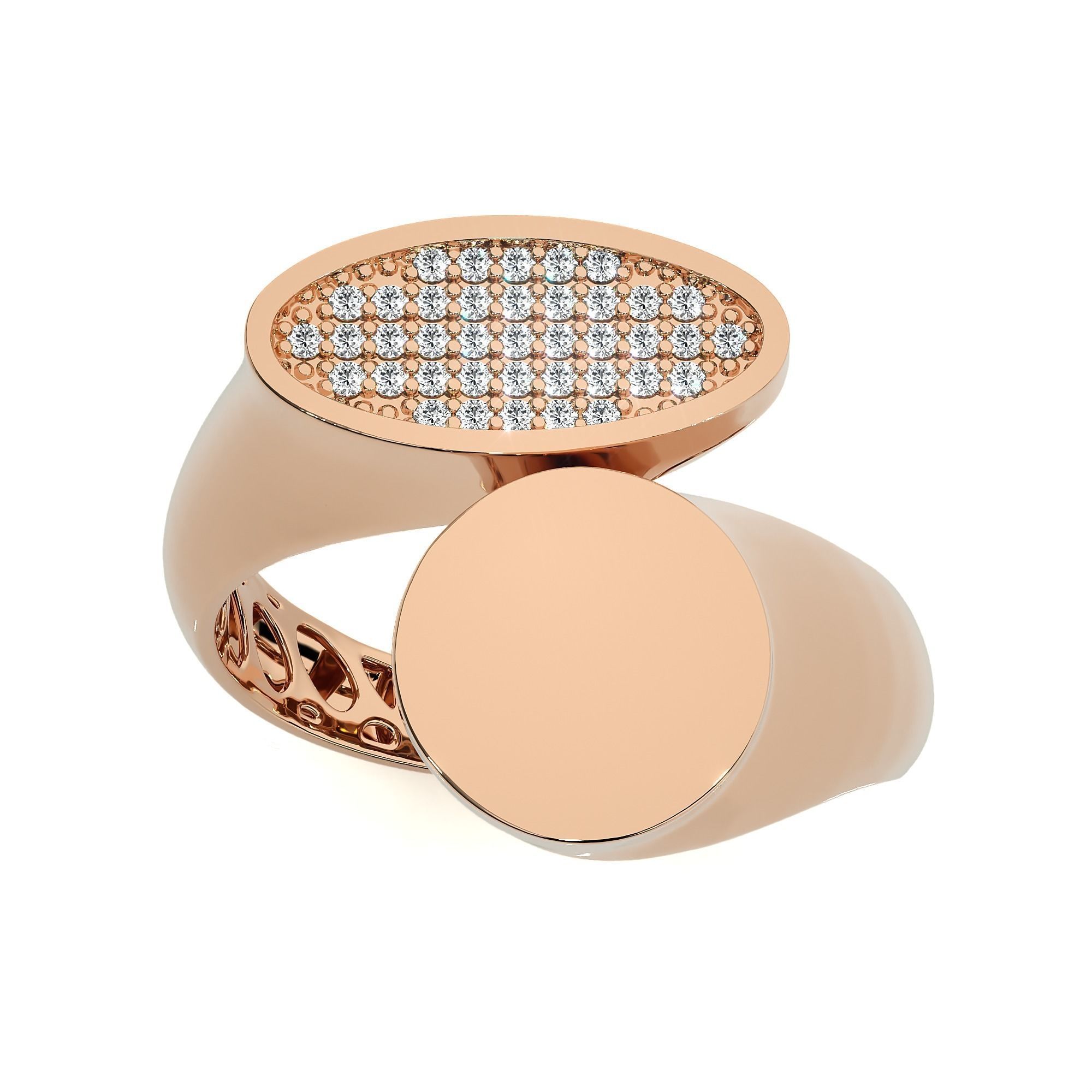 124 Dual Head Italian Diamond Cocktail Ring 3D print model_50