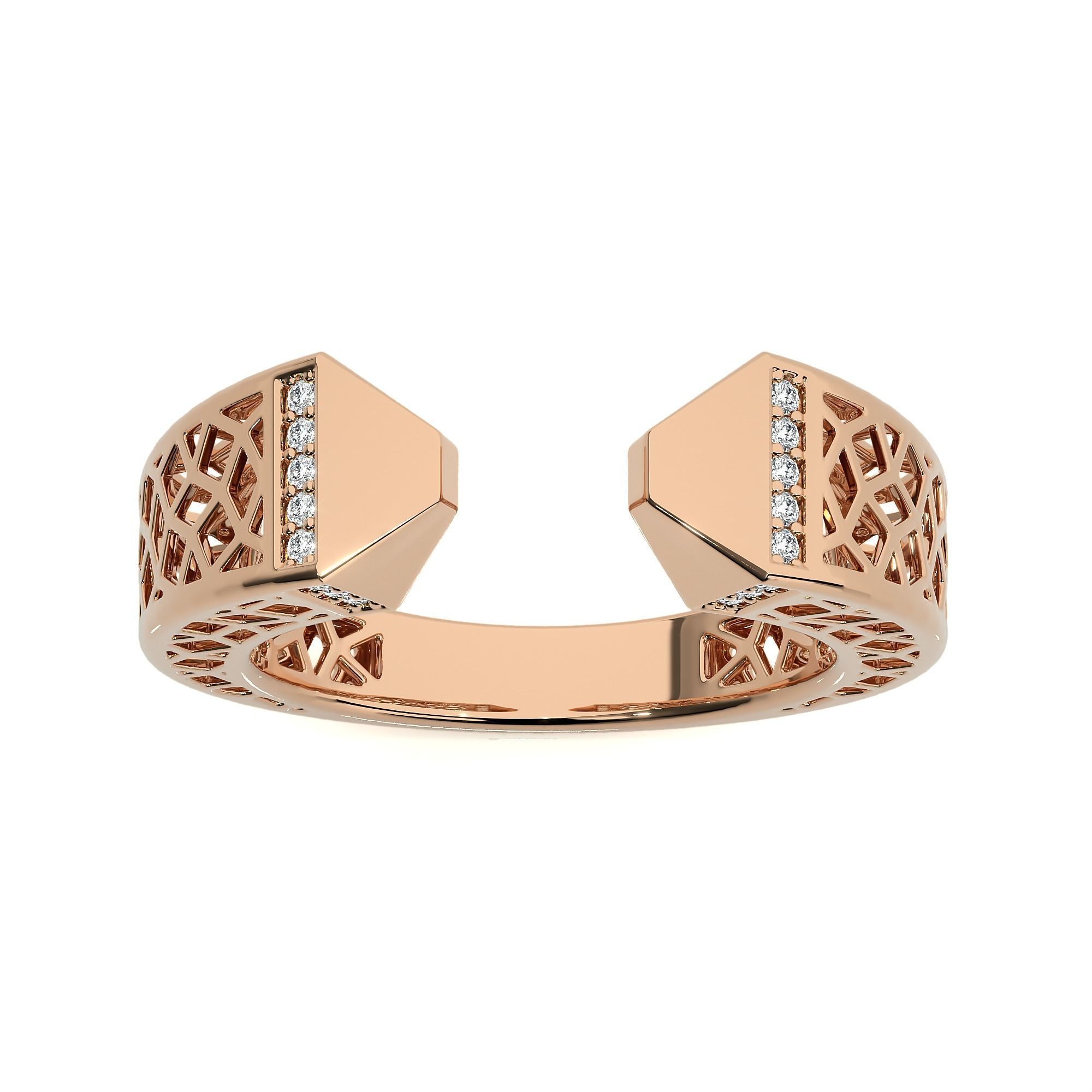 124 Dual Head Italian Diamond Cocktail Ring 3D print model_7