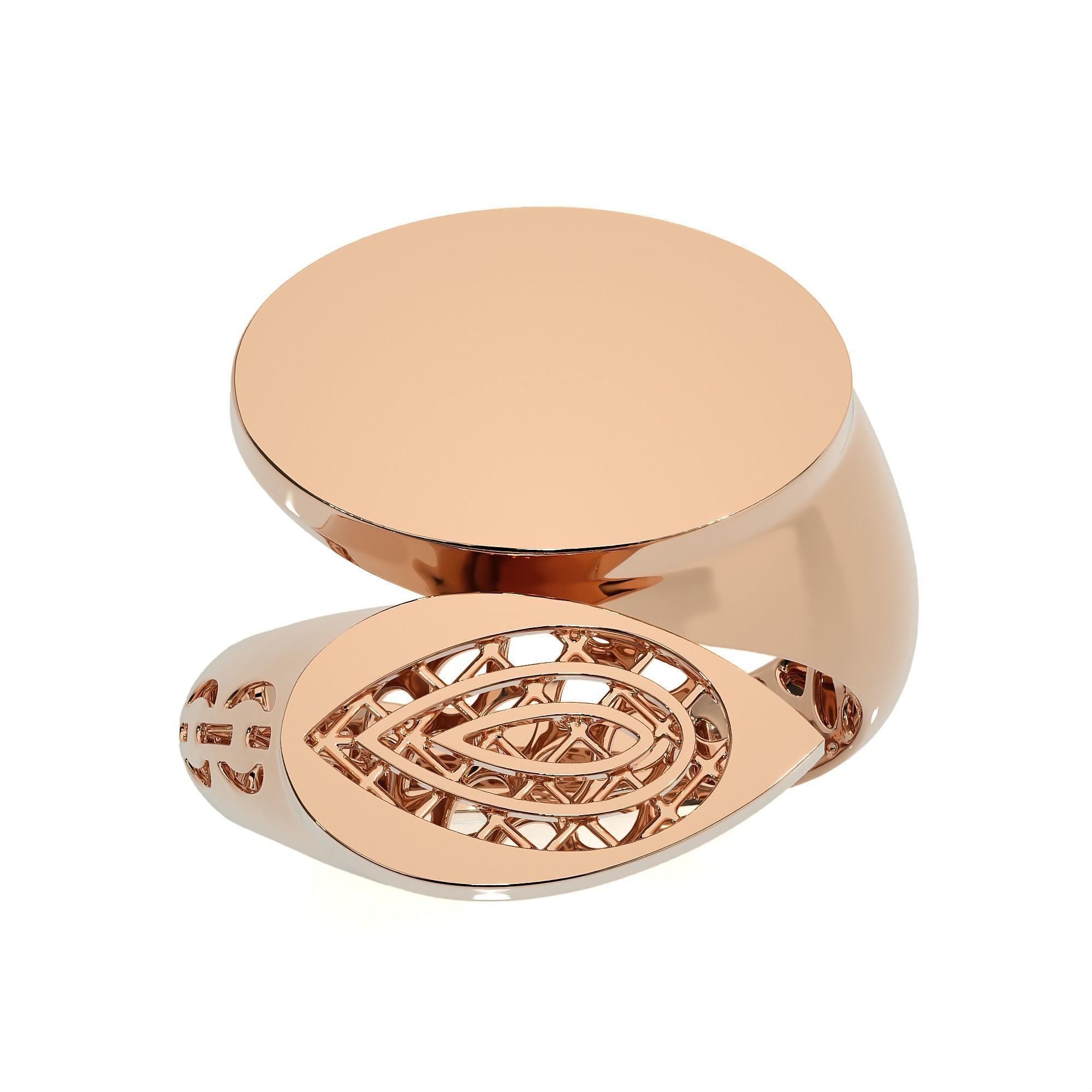 124 Dual Head Italian Diamond Cocktail Ring 3D print model_52