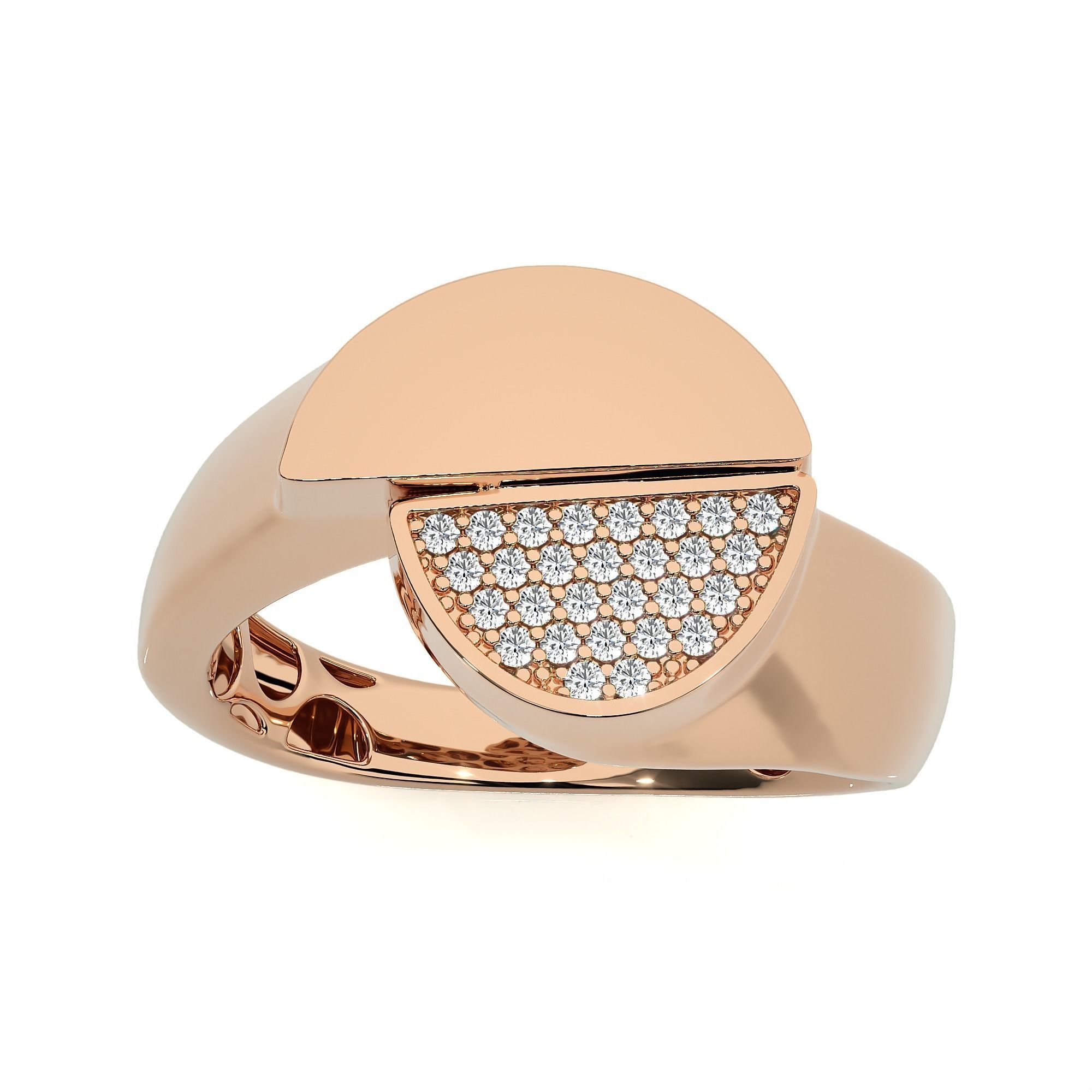 124 Dual Head Italian Diamond Cocktail Ring 3D print model_29