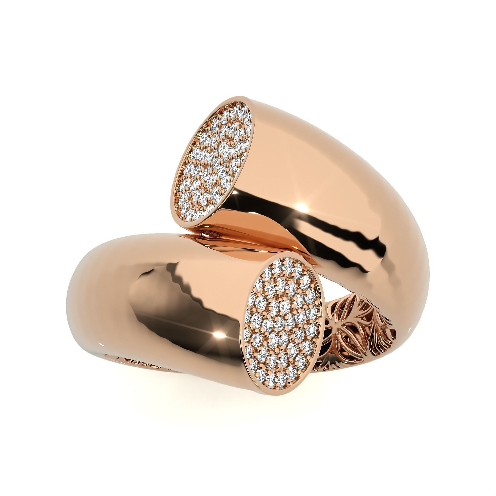 124 Dual Head Italian Diamond Cocktail Ring 3D print model_79