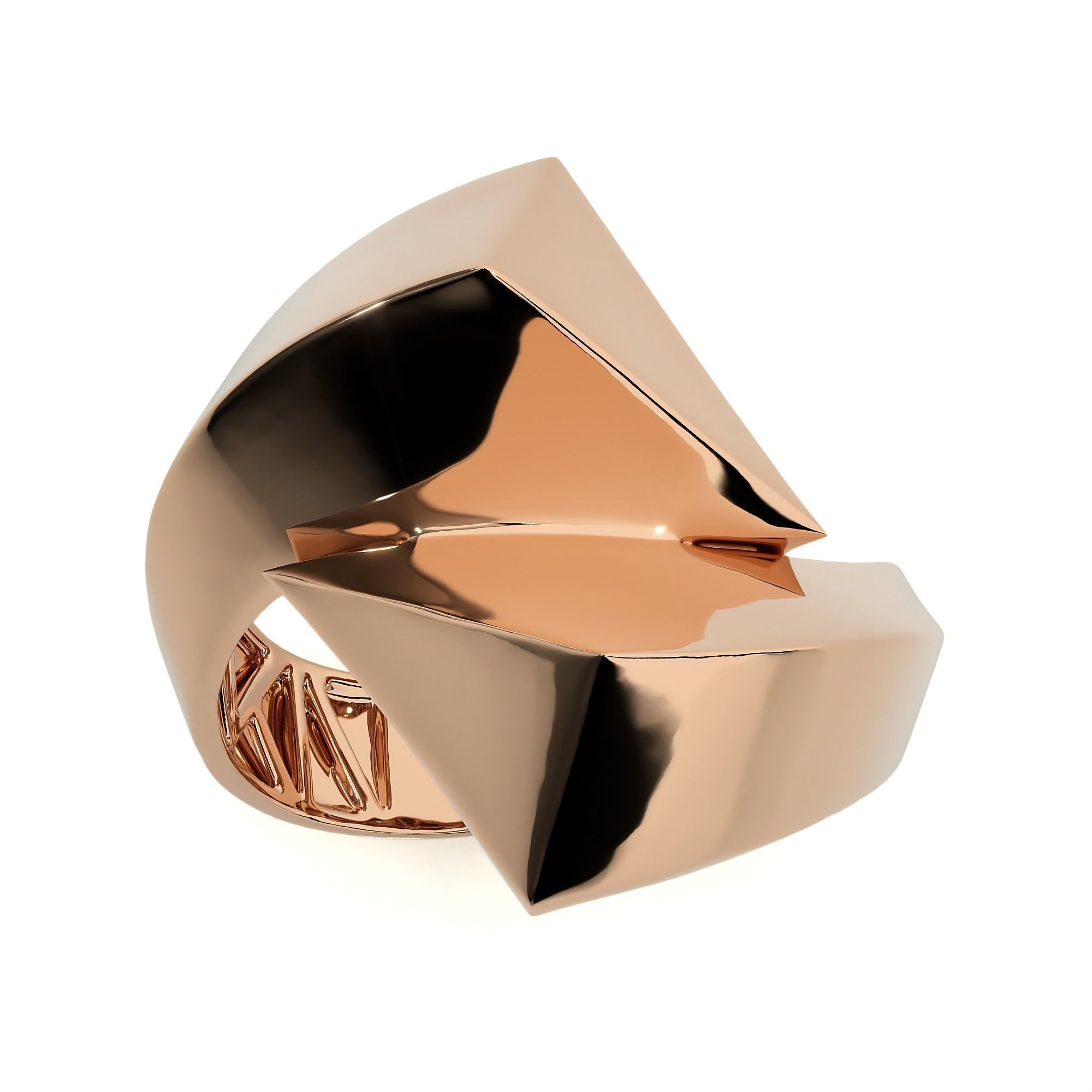 124 Dual Head Italian Diamond Cocktail Ring 3D print model_63