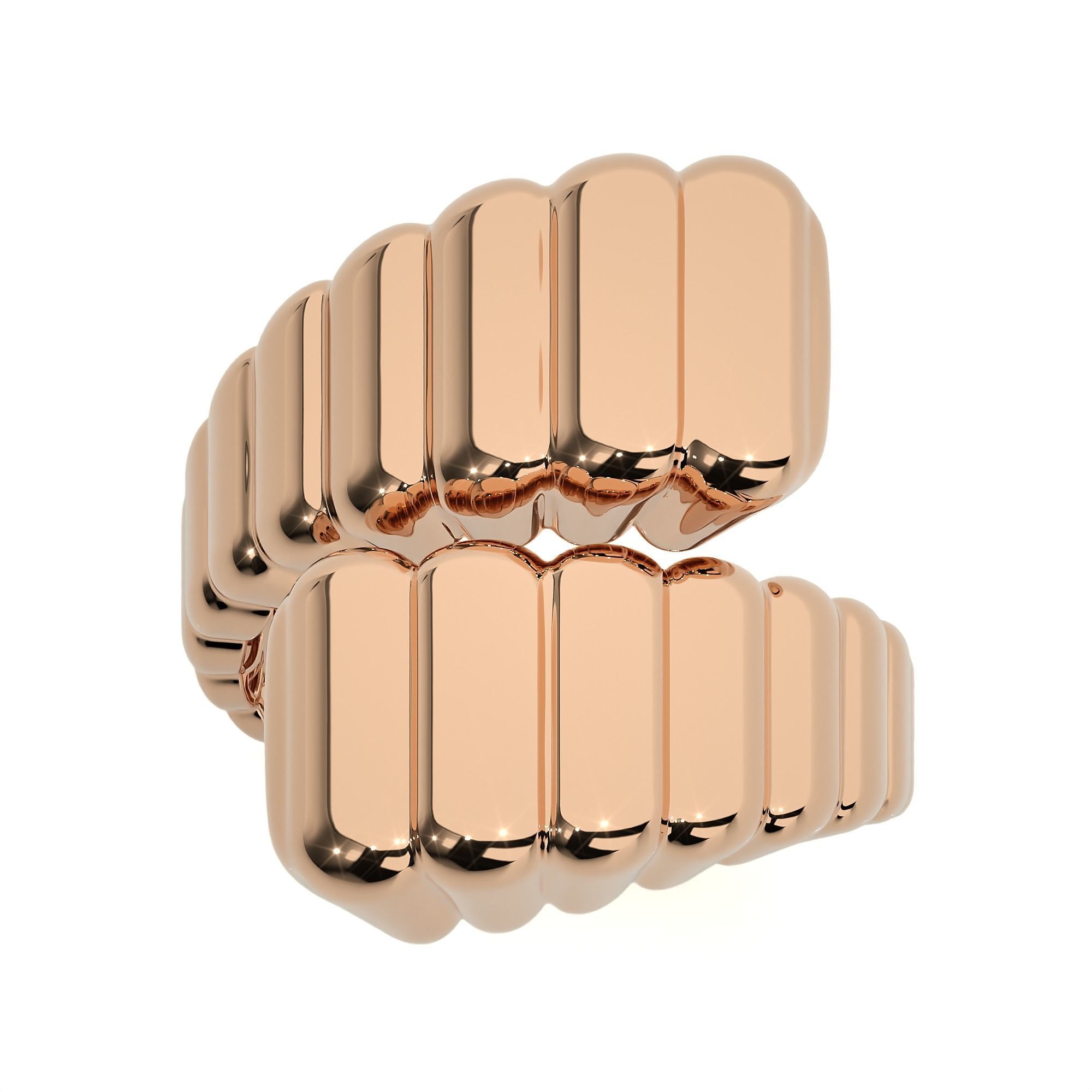 124 Dual Head Italian Diamond Cocktail Ring 3D print model_86