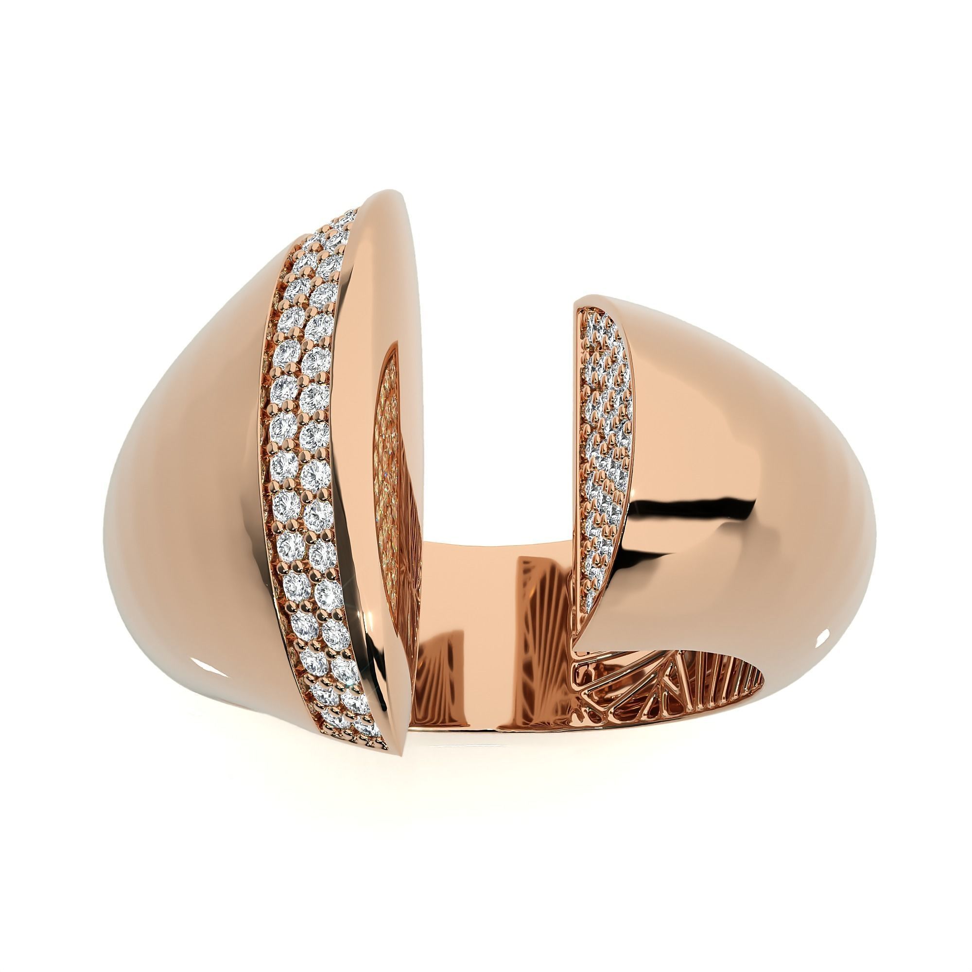 124 Dual Head Italian Diamond Cocktail Ring 3D print model_88