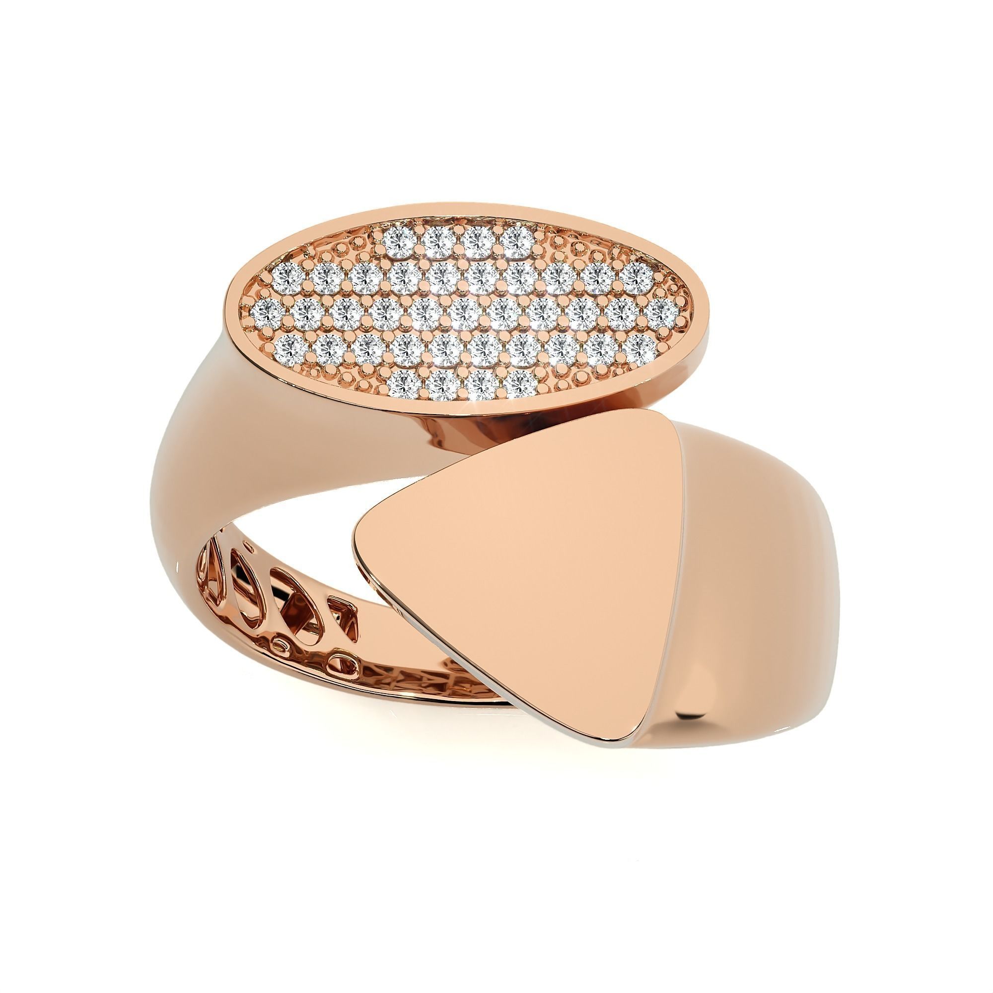 124 Dual Head Italian Diamond Cocktail Ring 3D print model_68