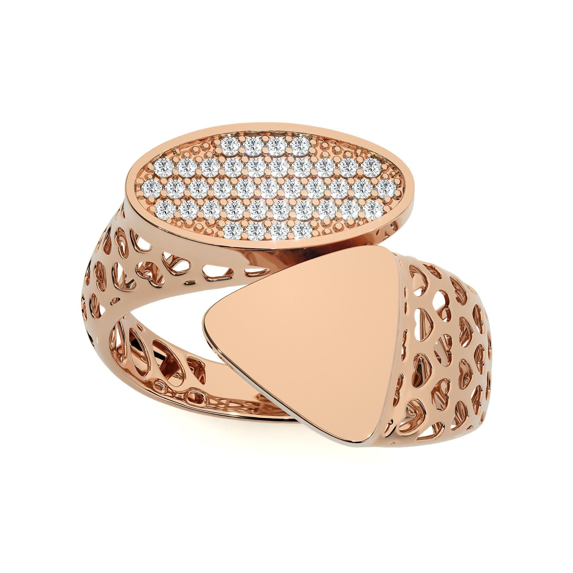 124 Dual Head Italian Diamond Cocktail Ring 3D print model_78