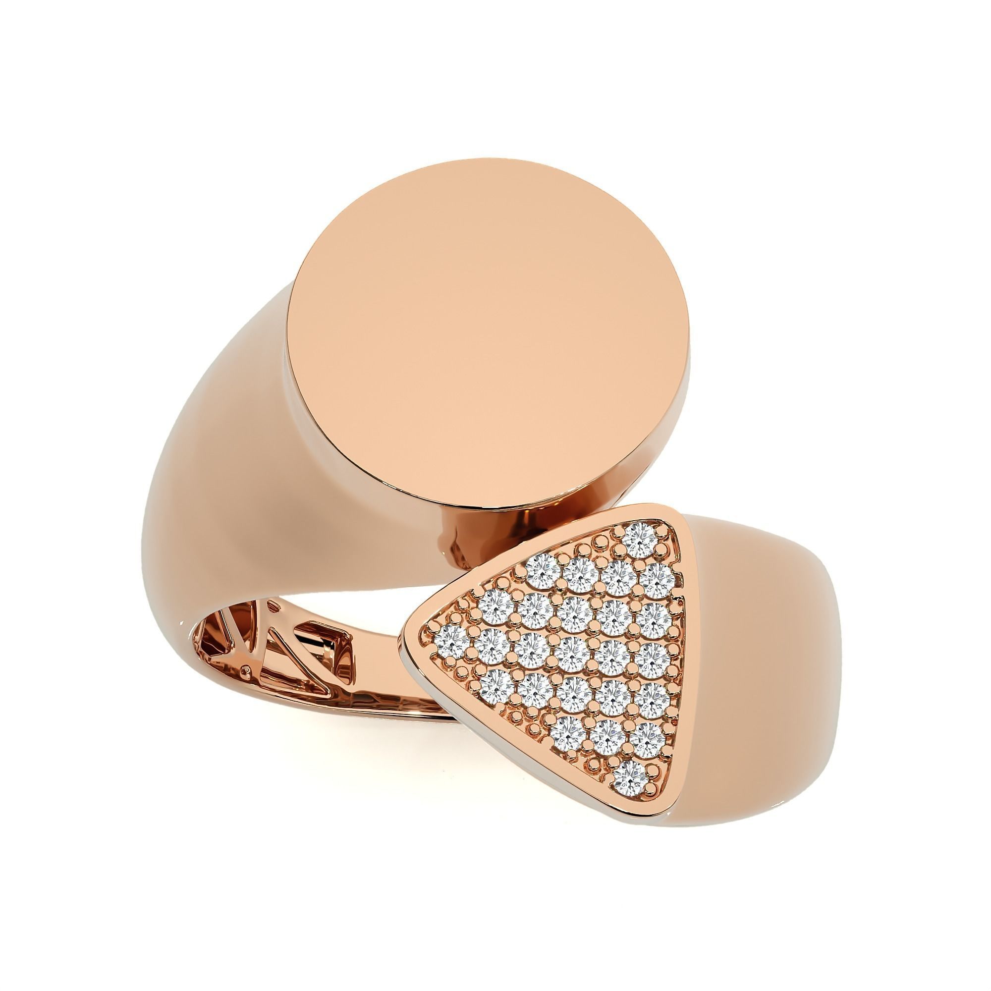 124 Dual Head Italian Diamond Cocktail Ring 3D print model_72