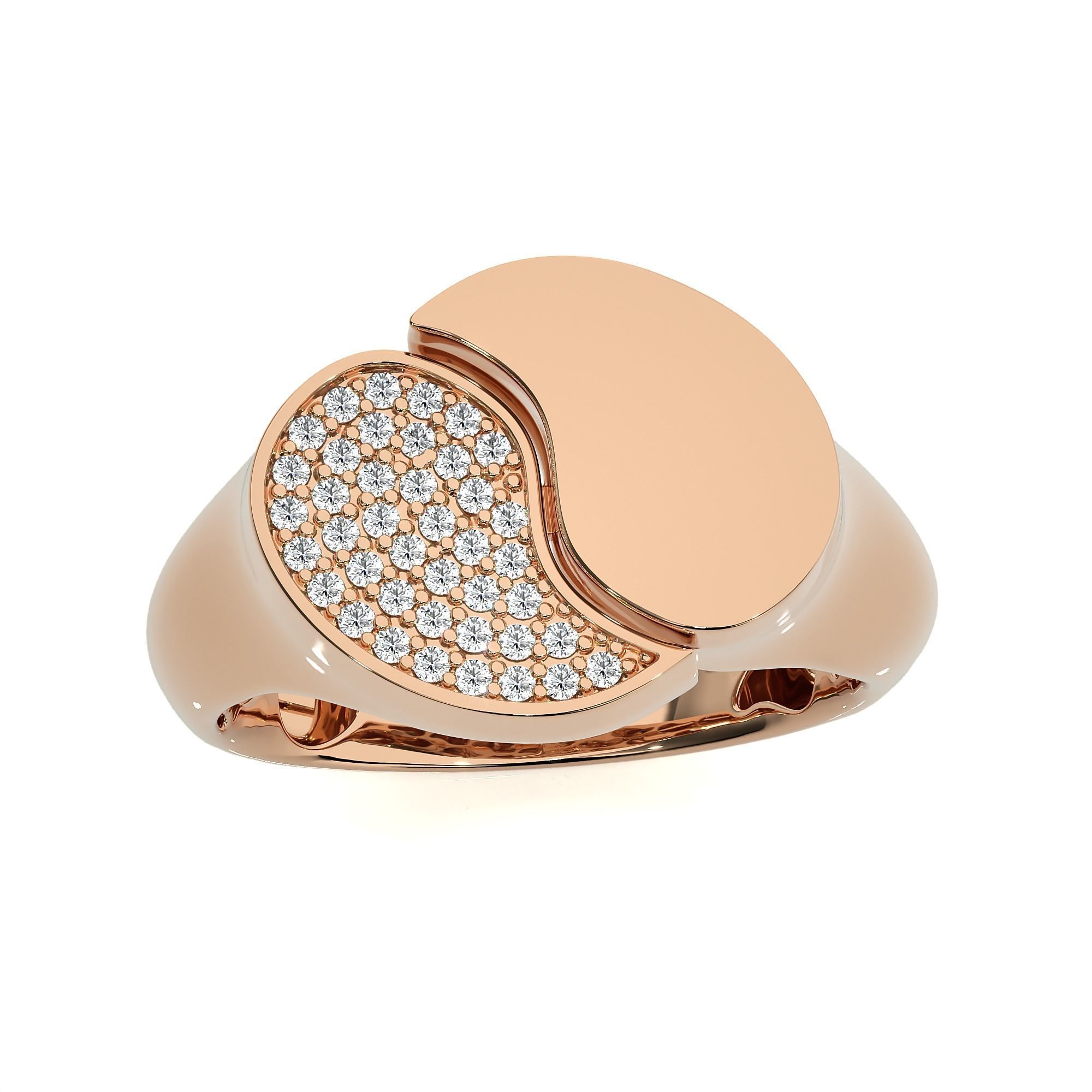 124 Dual Head Italian Diamond Cocktail Ring 3D print model_48