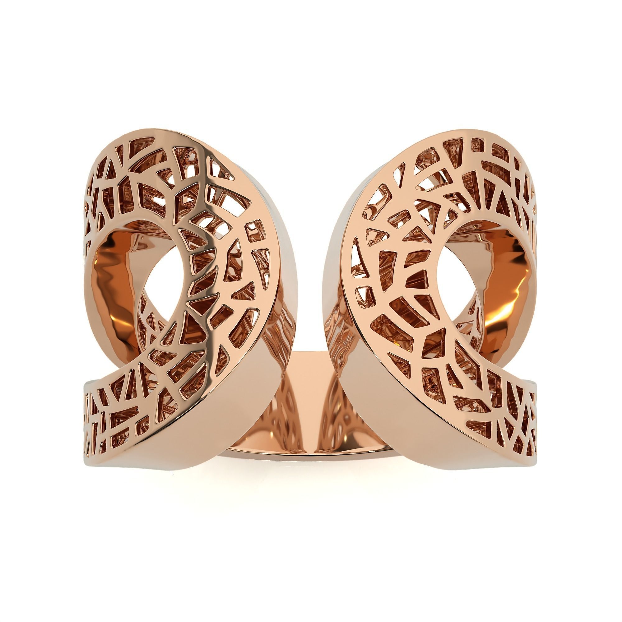 124 Dual Head Italian Diamond Cocktail Ring 3D print model_24