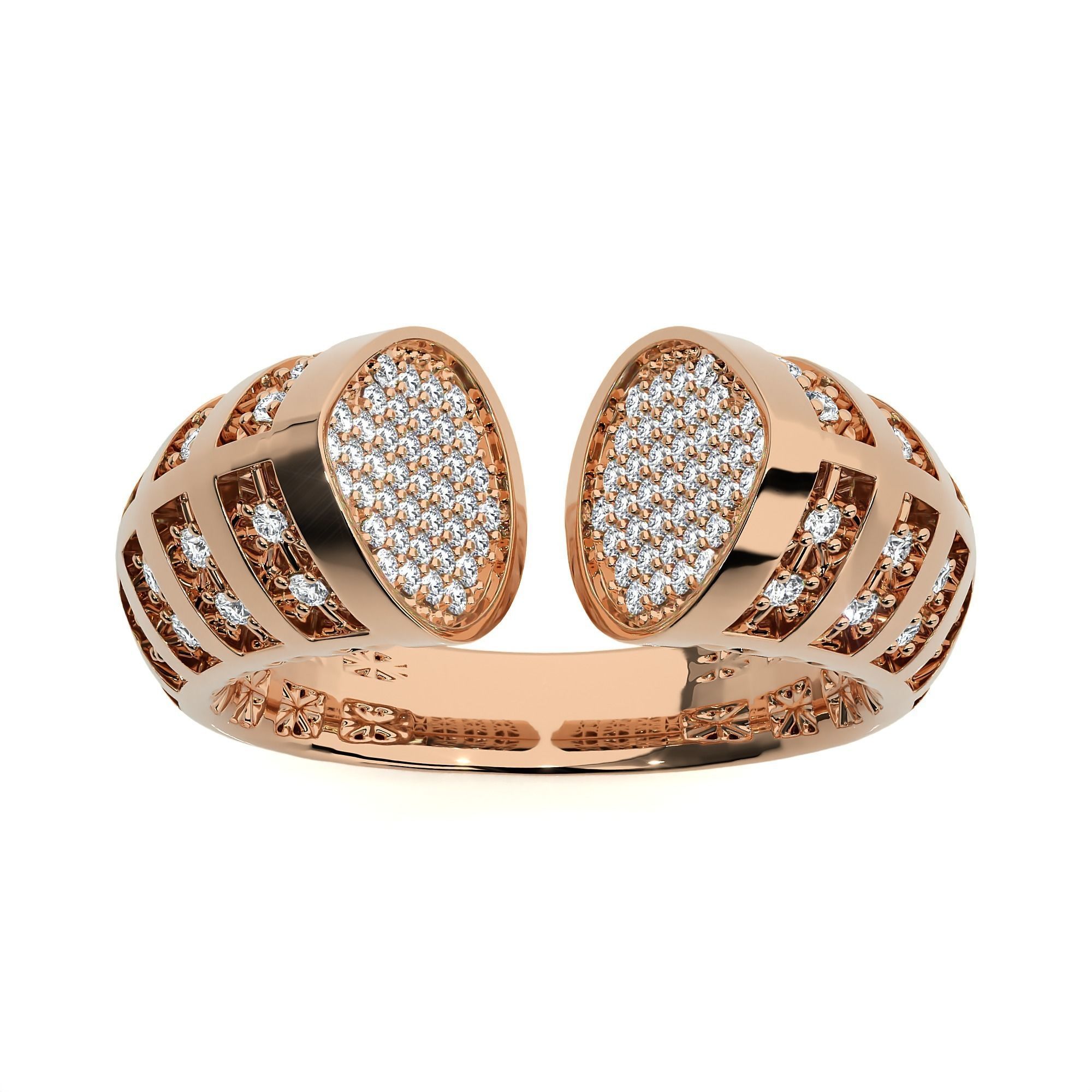 124 Dual Head Italian Diamond Cocktail Ring 3D print model_99