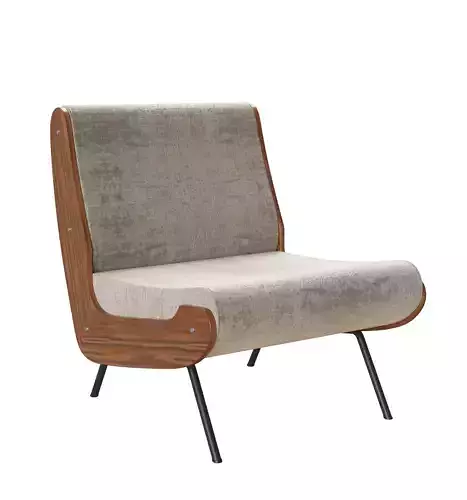 SILLON SIN BRAZOS MEDA DE LANA MARFIL 3D model