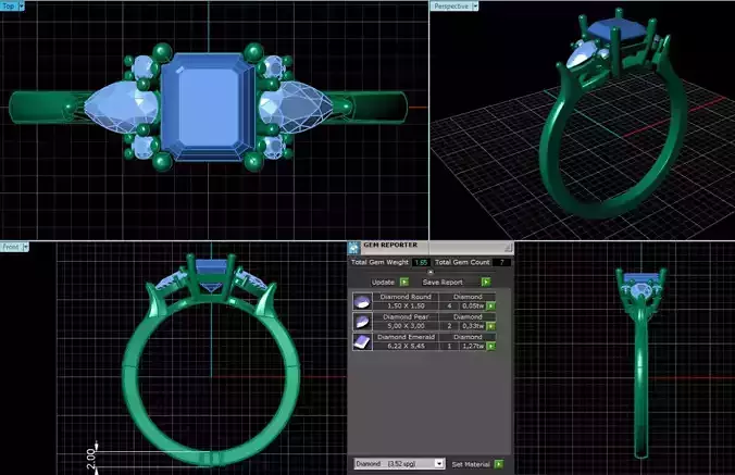 Emerald Ring size 9 and half US