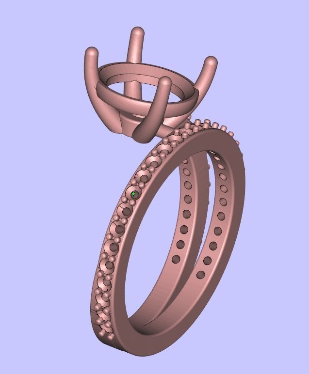 Spiral ring with Big round Stone size 6 and half 3D print model_1