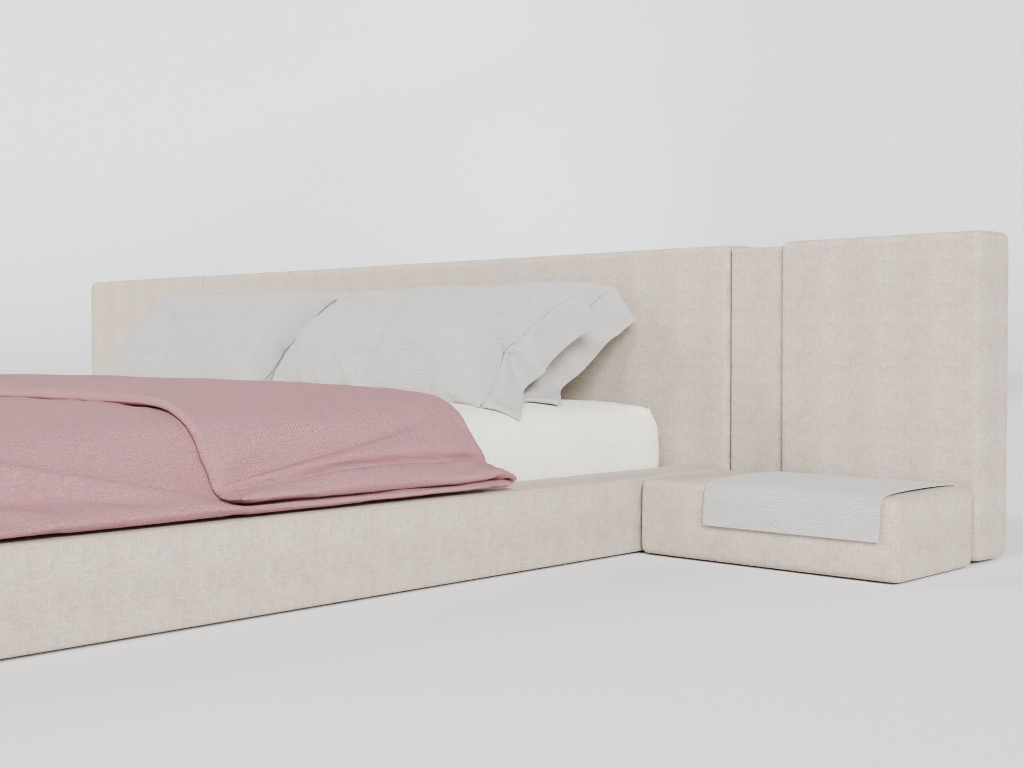 Double Bed 2 3D model_2