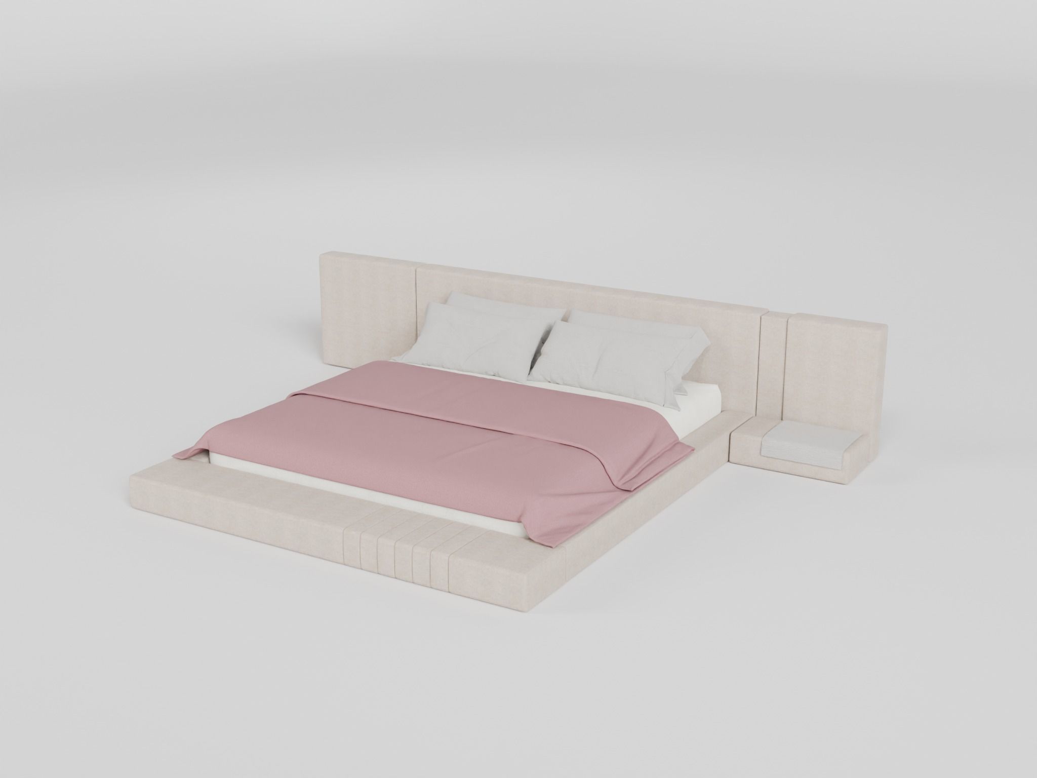 Double Bed 2 3D model_1
