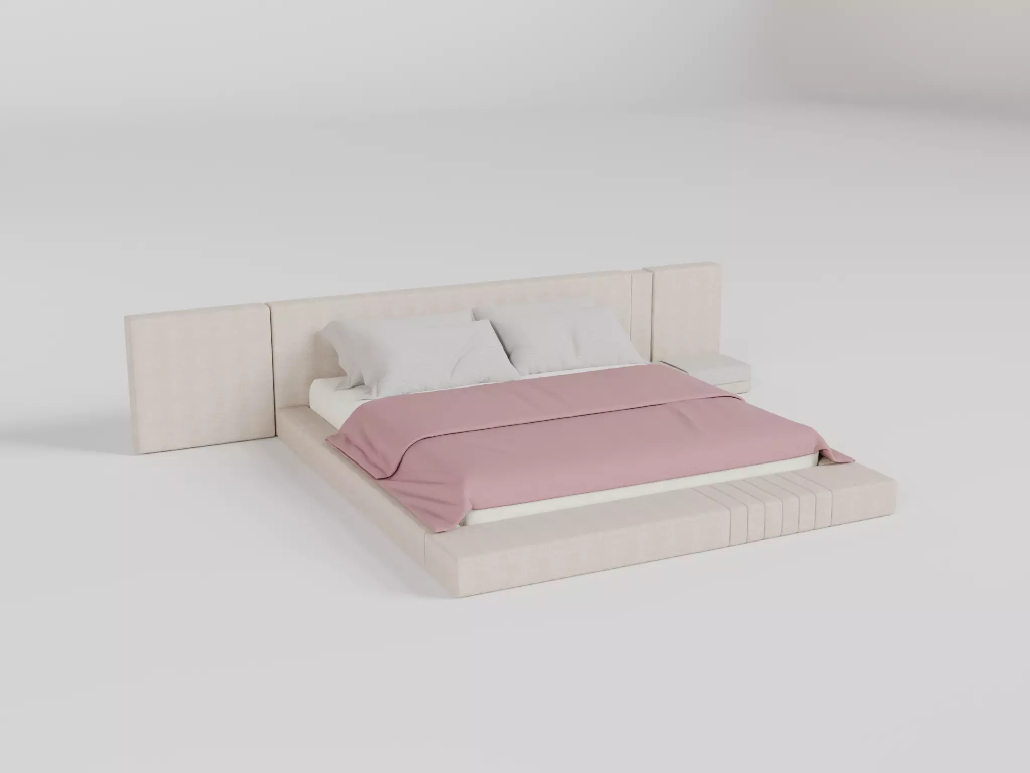 Double Bed 2 3D model_0