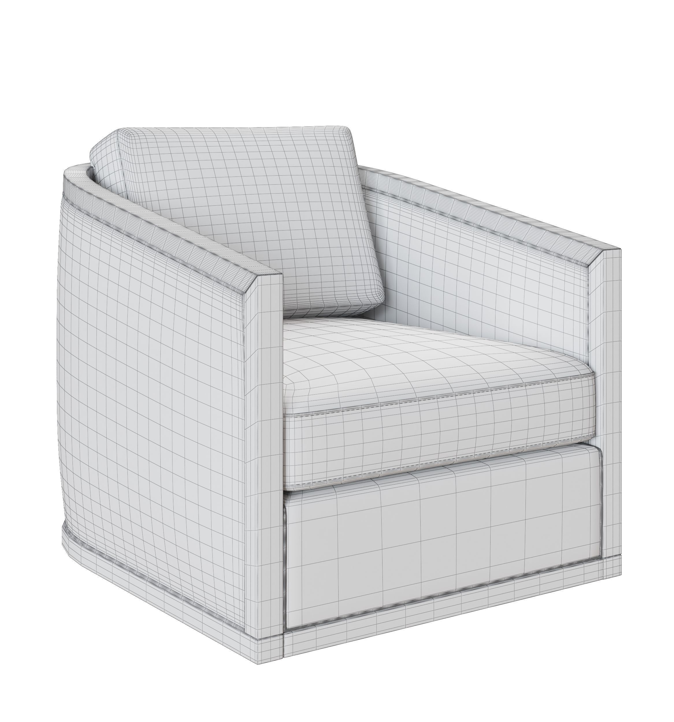 Silla giratoria con brazo de ratan  Models 3D 3D model_2