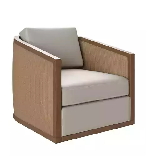 Silla giratoria con brazo de ratan  Models 3D 3D model