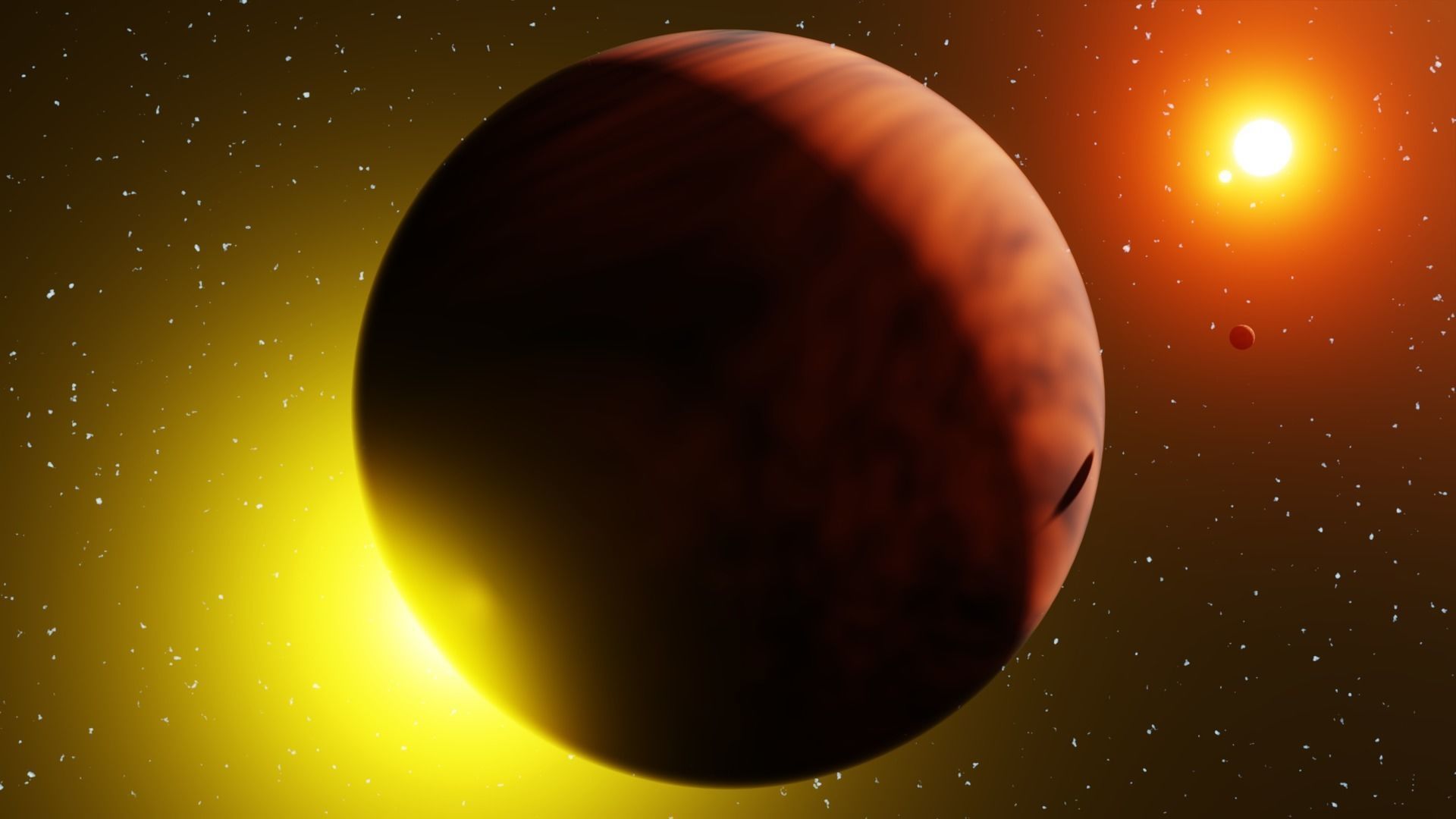 Procedural Dark Planet - Stylized Sci Fi Space World 3D model_1