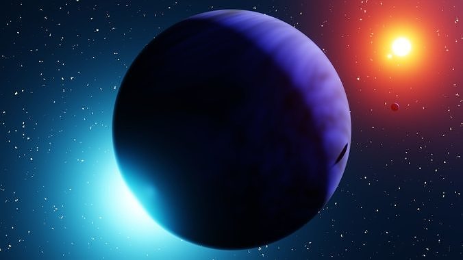 Procedural Dark Planet - Stylized Space World 3D model