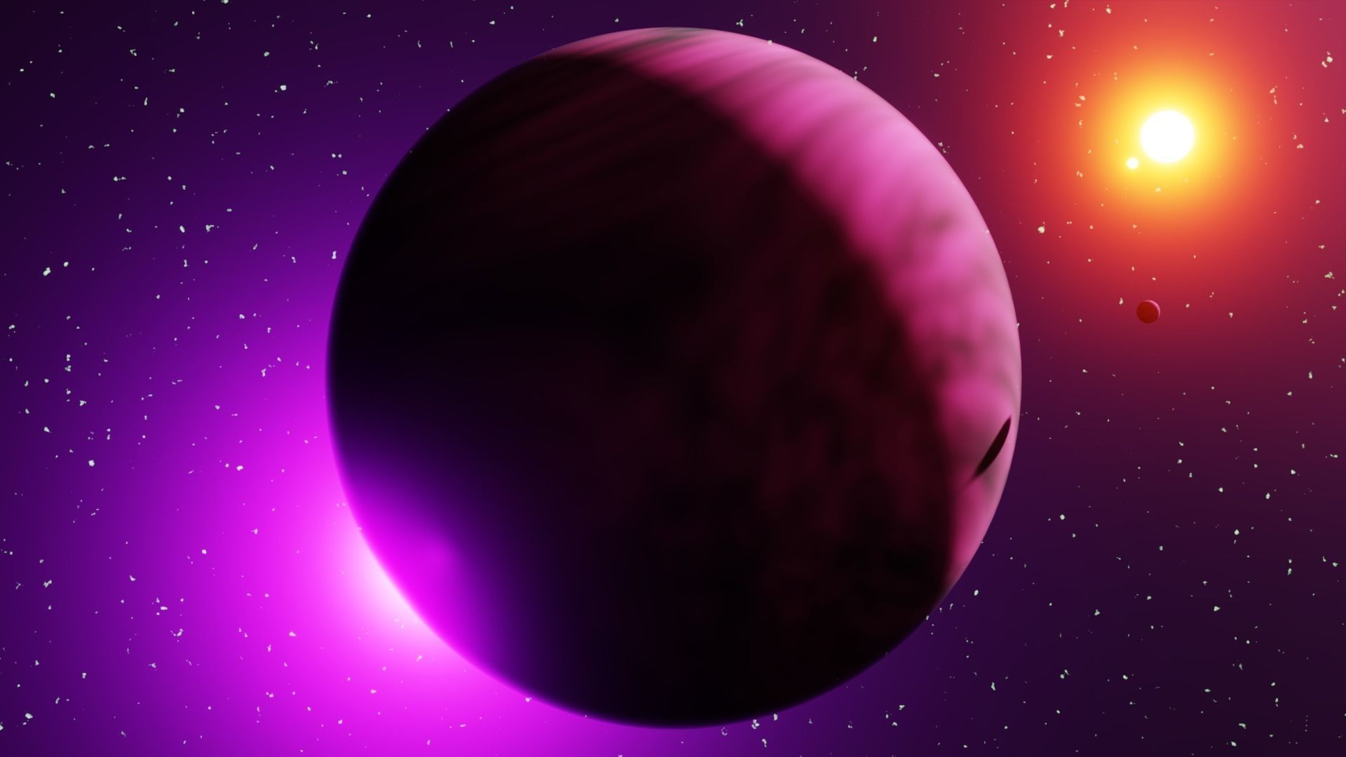 Procedural Dark Planet - Stylized Sci Fi Space World 3D model_2