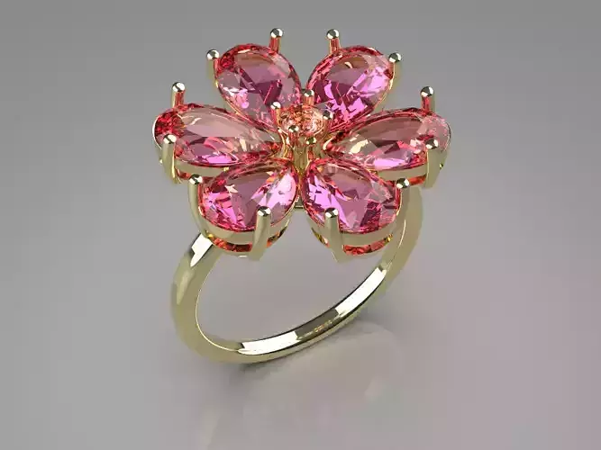 Beautiful Flower ring 3d printable 