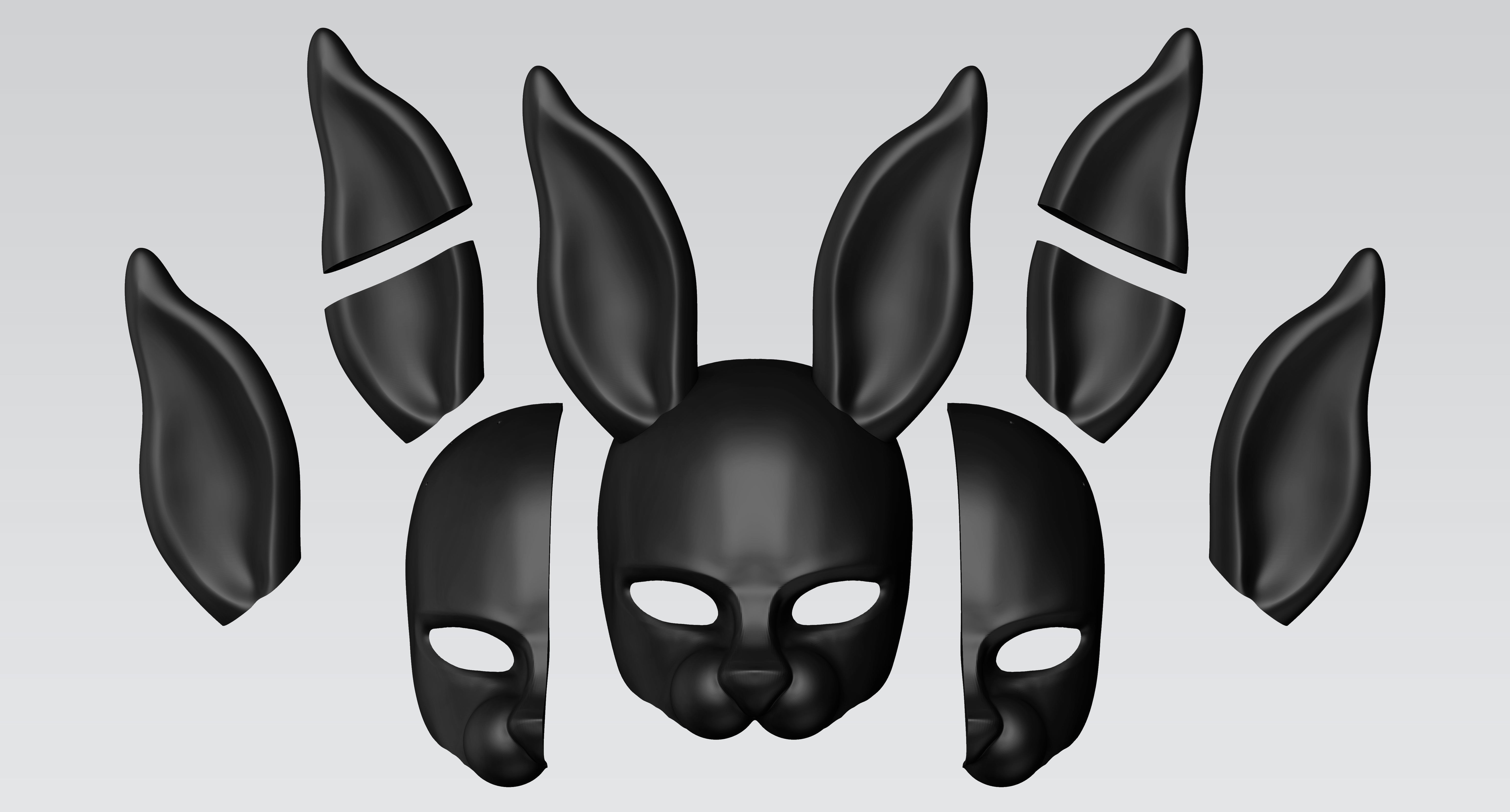BunnyGirl Rabbit Mask Cute Bunny 3D print model_4
