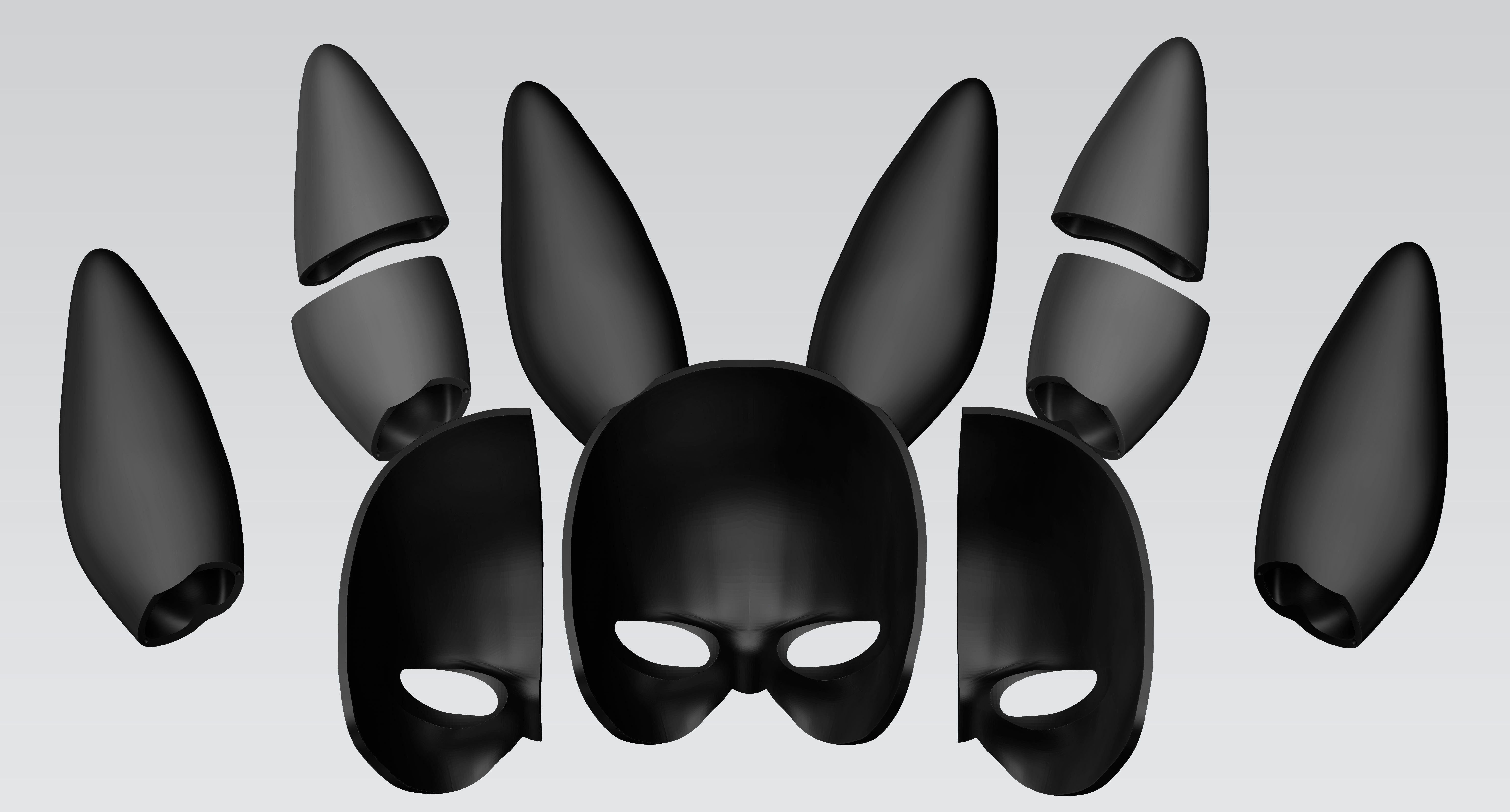 BunnyGirl Rabbit Mask Cute Bunny 3D print model_7