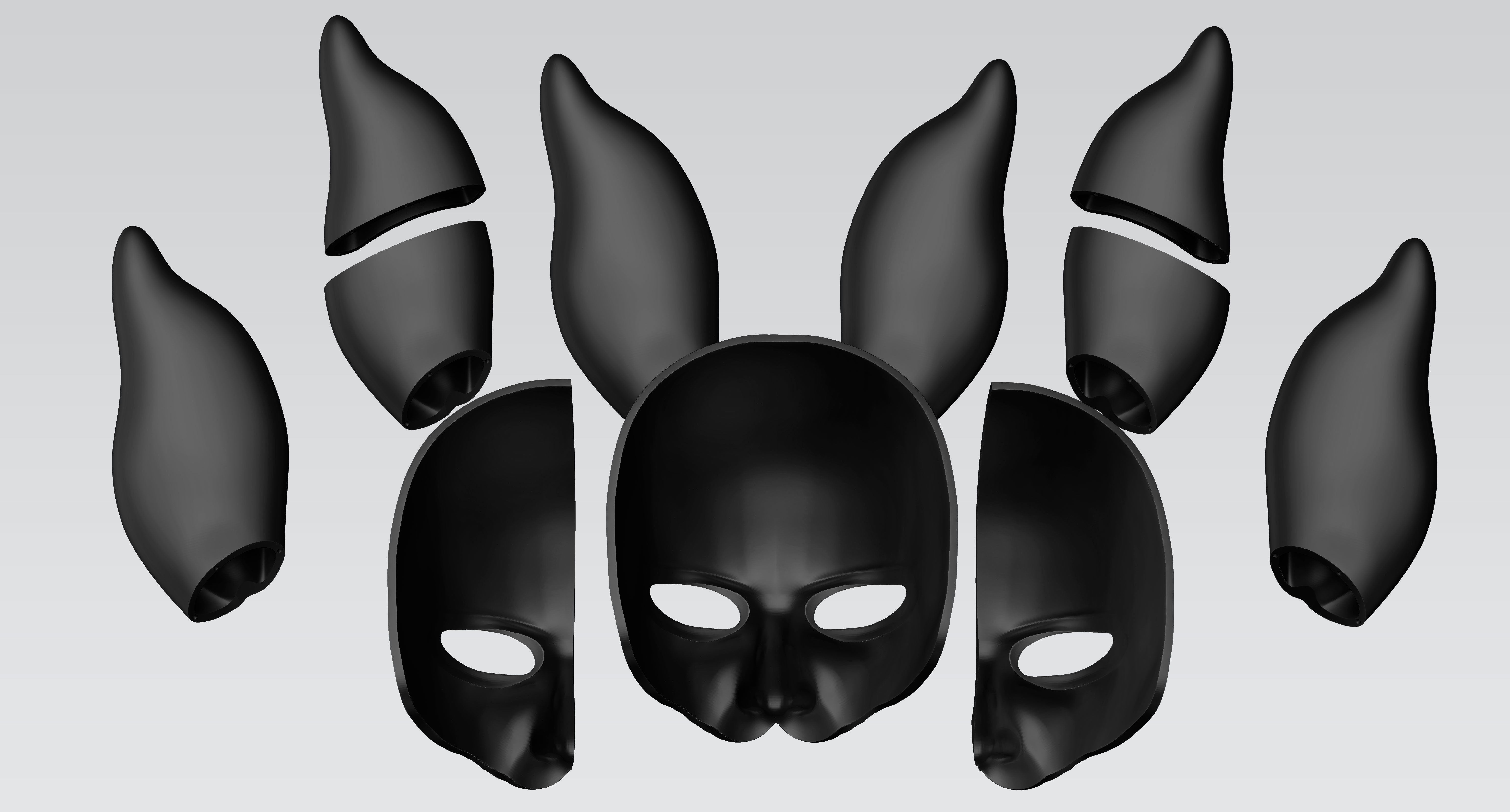 BunnyGirl Rabbit Mask Cute Bunny 3D print model_5