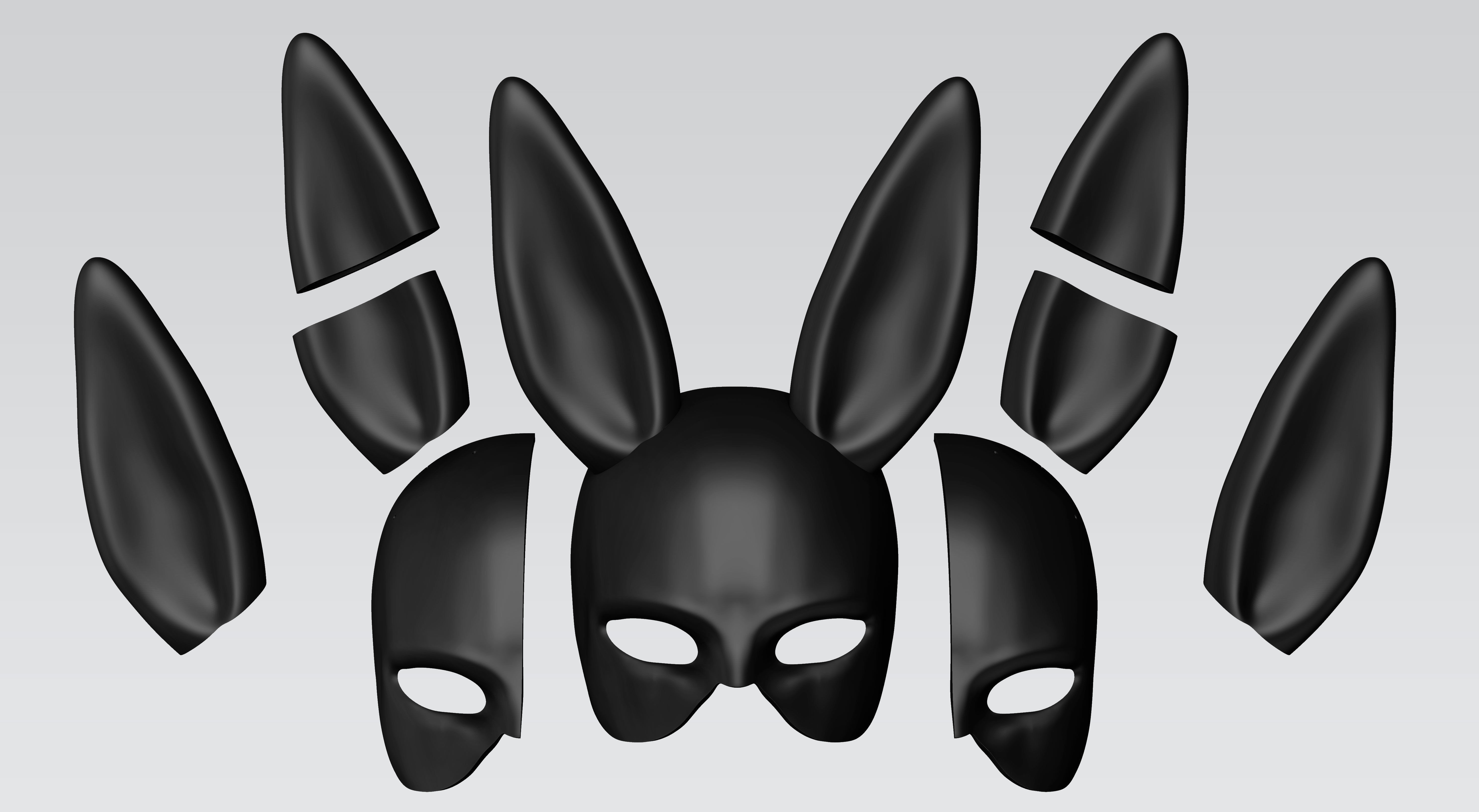 BunnyGirl Rabbit Mask Cute Bunny 3D print model_6