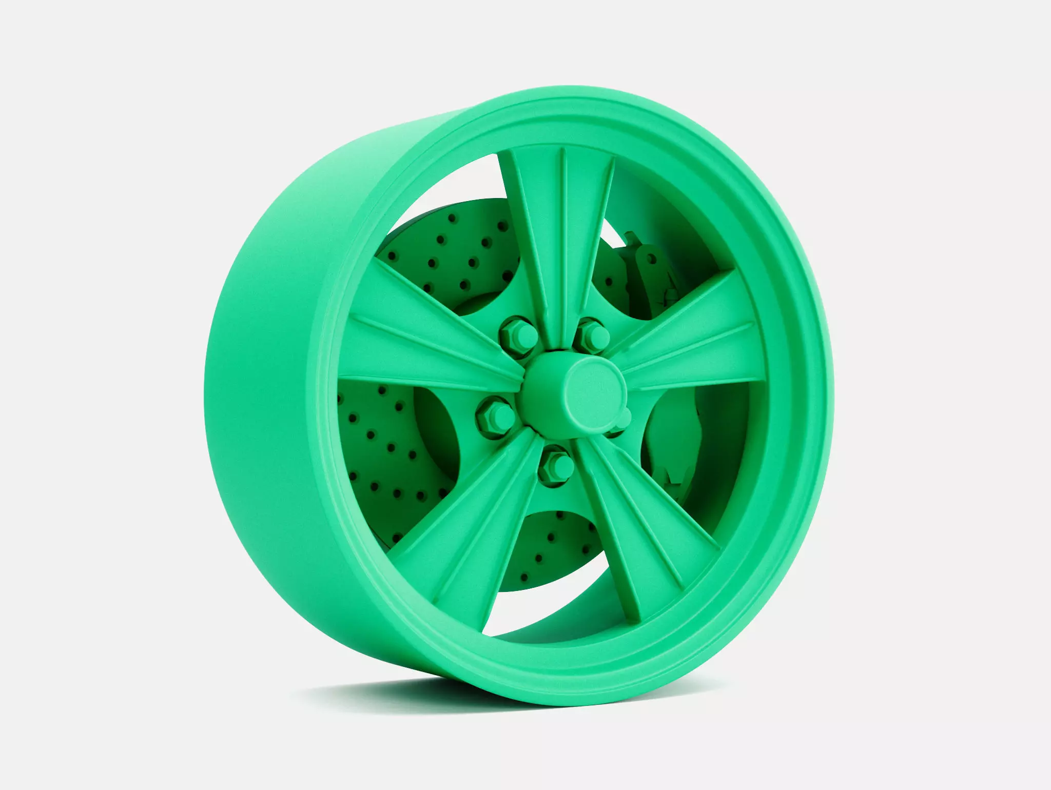 15x7 Radir Tri Ribb Wheel and Brake 3D print model_0