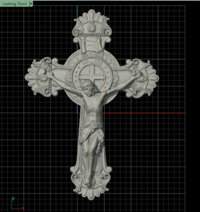 cross of saint benedict with jesus crucified 3D print model_5