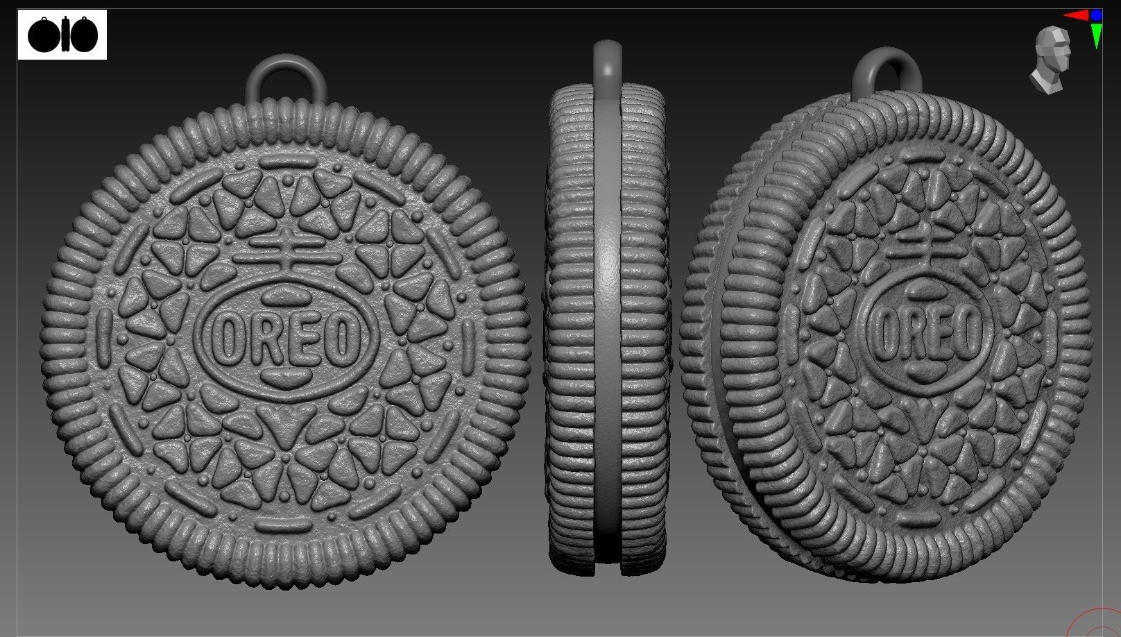 OREO REALISTA - LLAVERO 3D print model_2