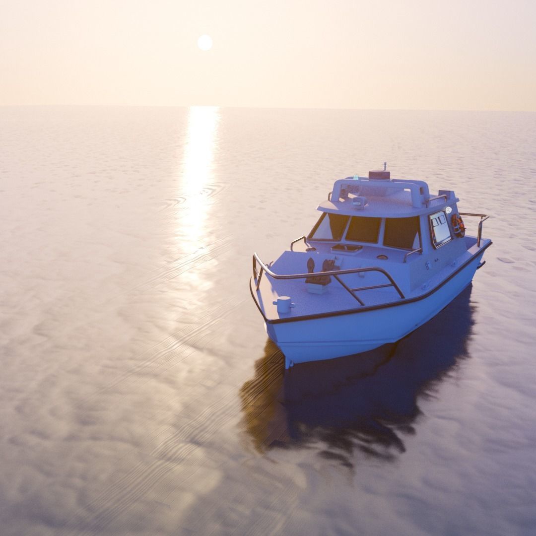 Speedboat Laep 7 Low-poly 3D model_3