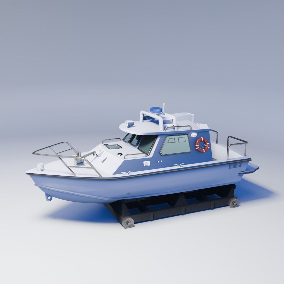 Speedboat Laep 7 Low-poly 3D model_1